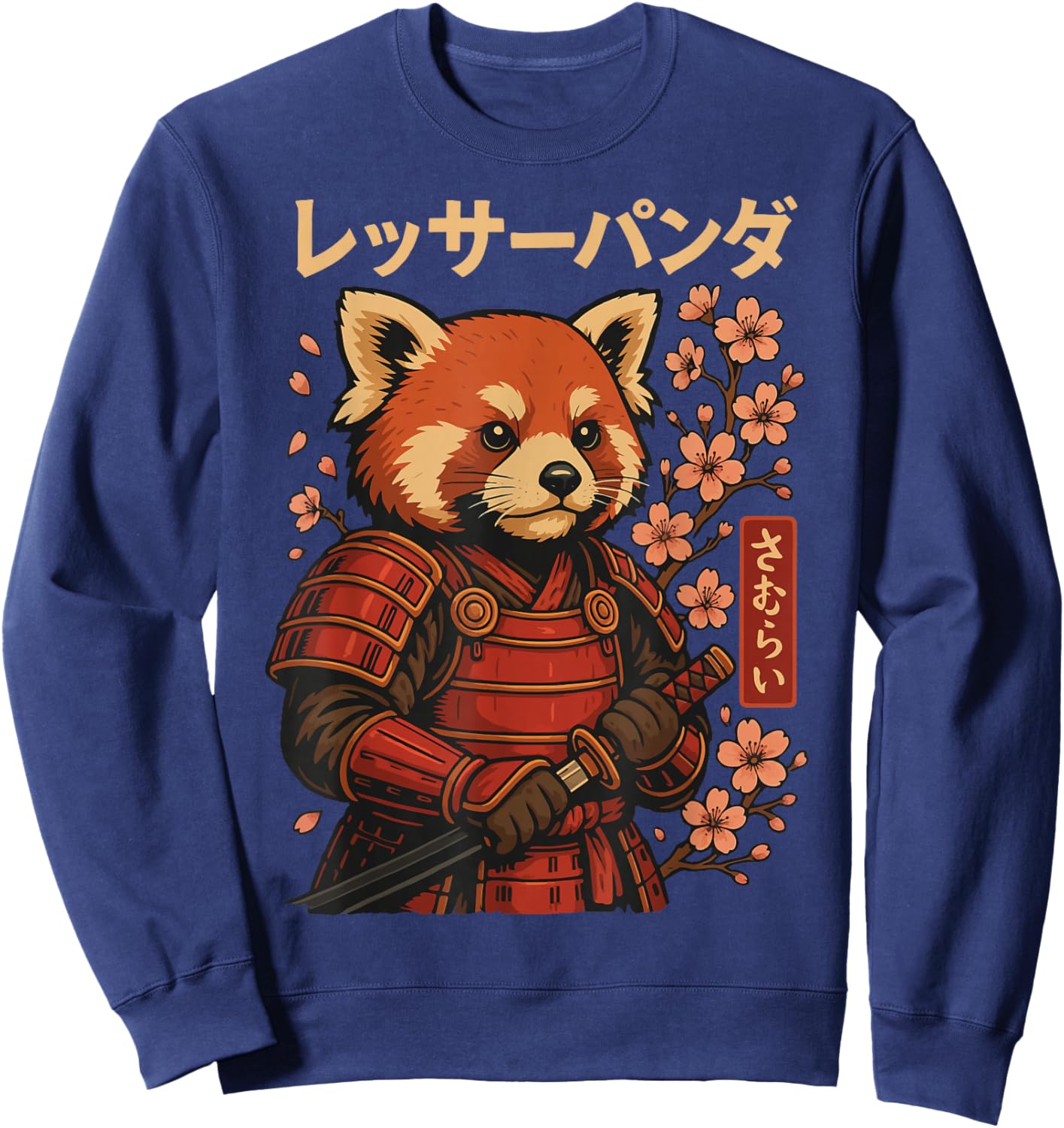Red Panda Samurai Katana Sweatshirt - Sweatshirt | Navy