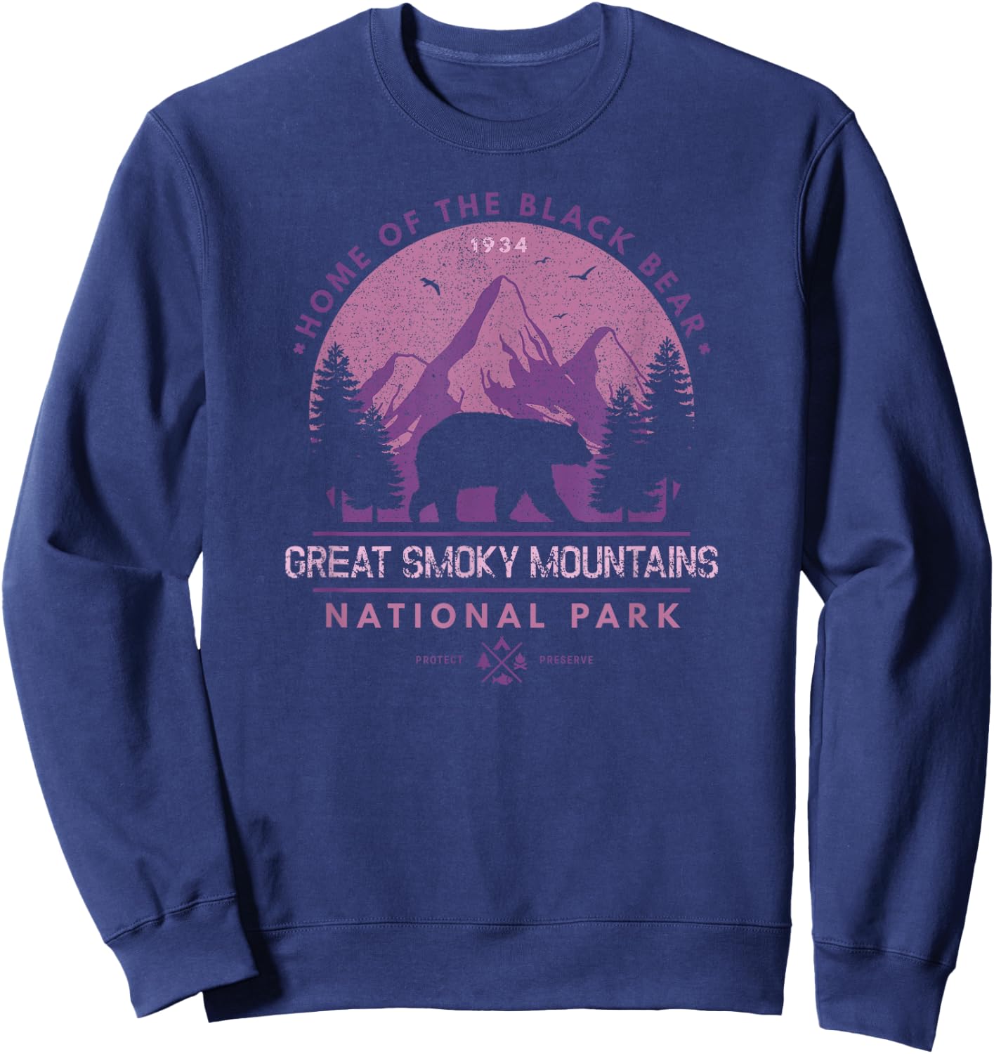 Great Smoky Mountains National Park Home of Black Bear Sweatshirt - Sweatshirt | Navy