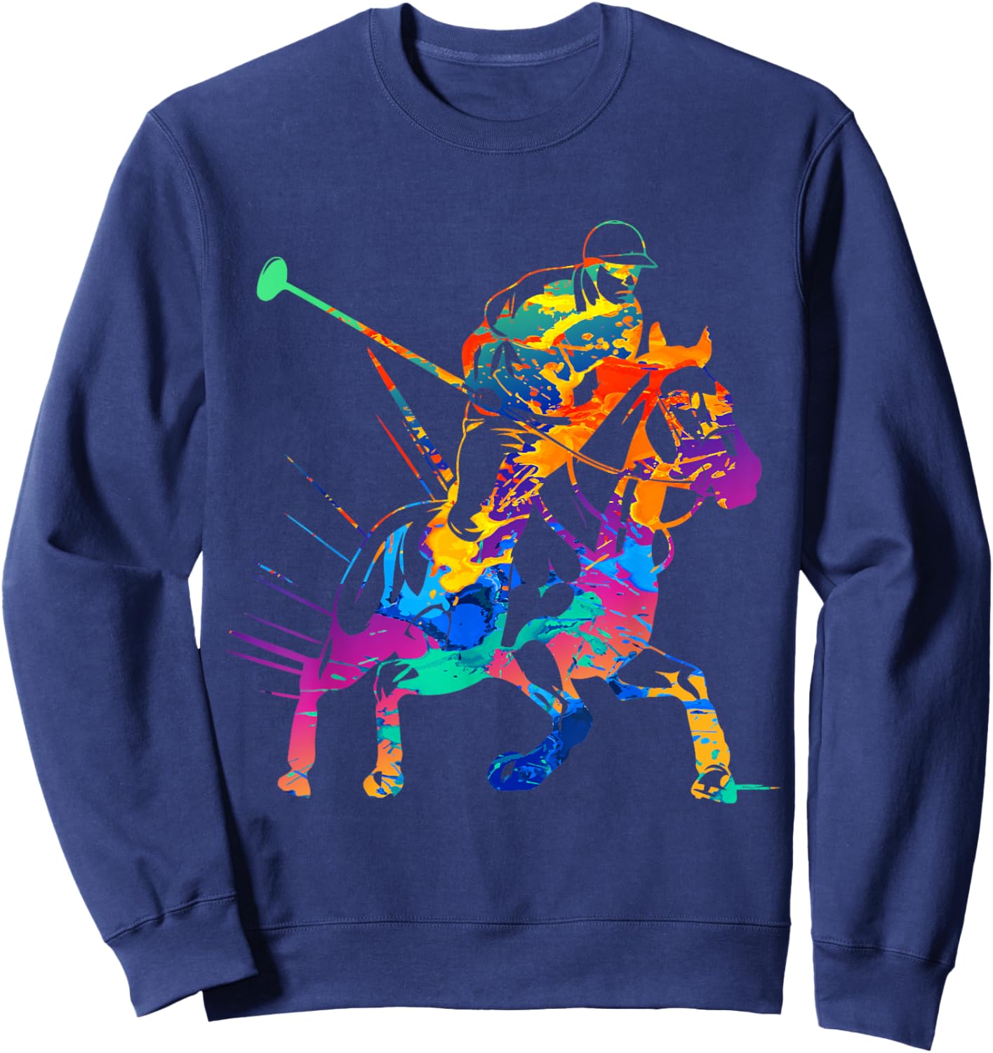 Polo Player Horse Sport Ride Riding Equestrian Sport Fan Sweatshirt - Sweatshirt | Navy