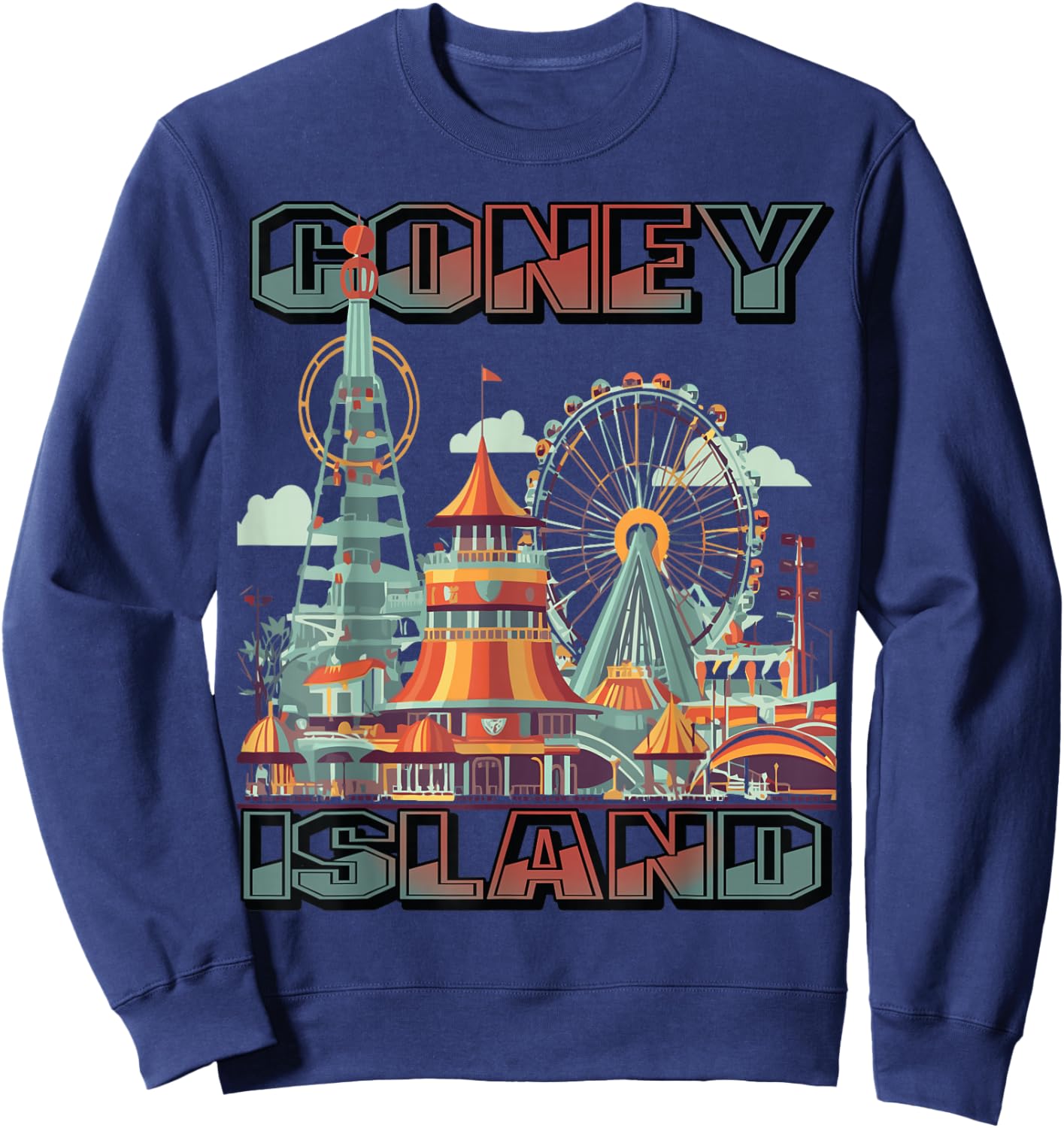 Coney Island Brooklyn NY Tourist New York City Souvenir Sweatshirt - Sweatshirt | Navy