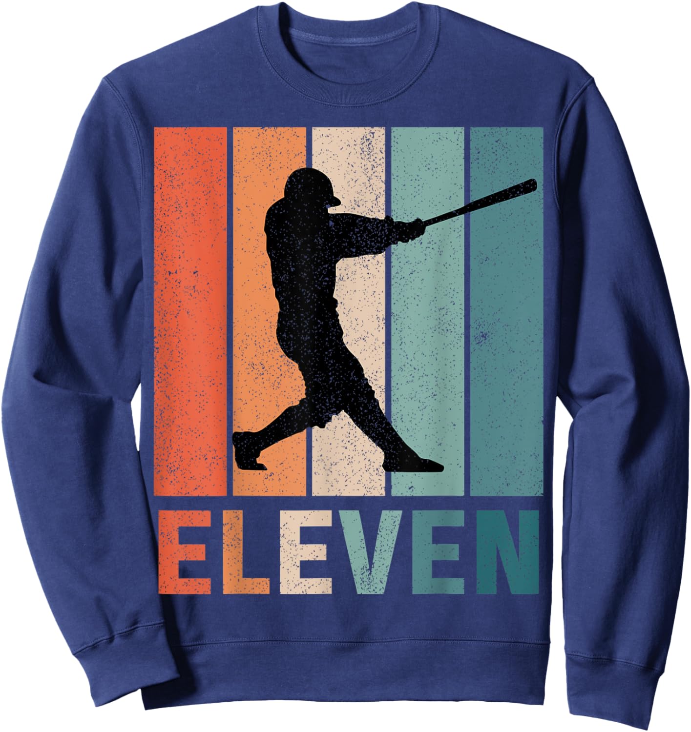 11th Birthday Retro Baseball Player Boys Kids 11 Years Old Sweatshirt - Sweatshirt | Navy