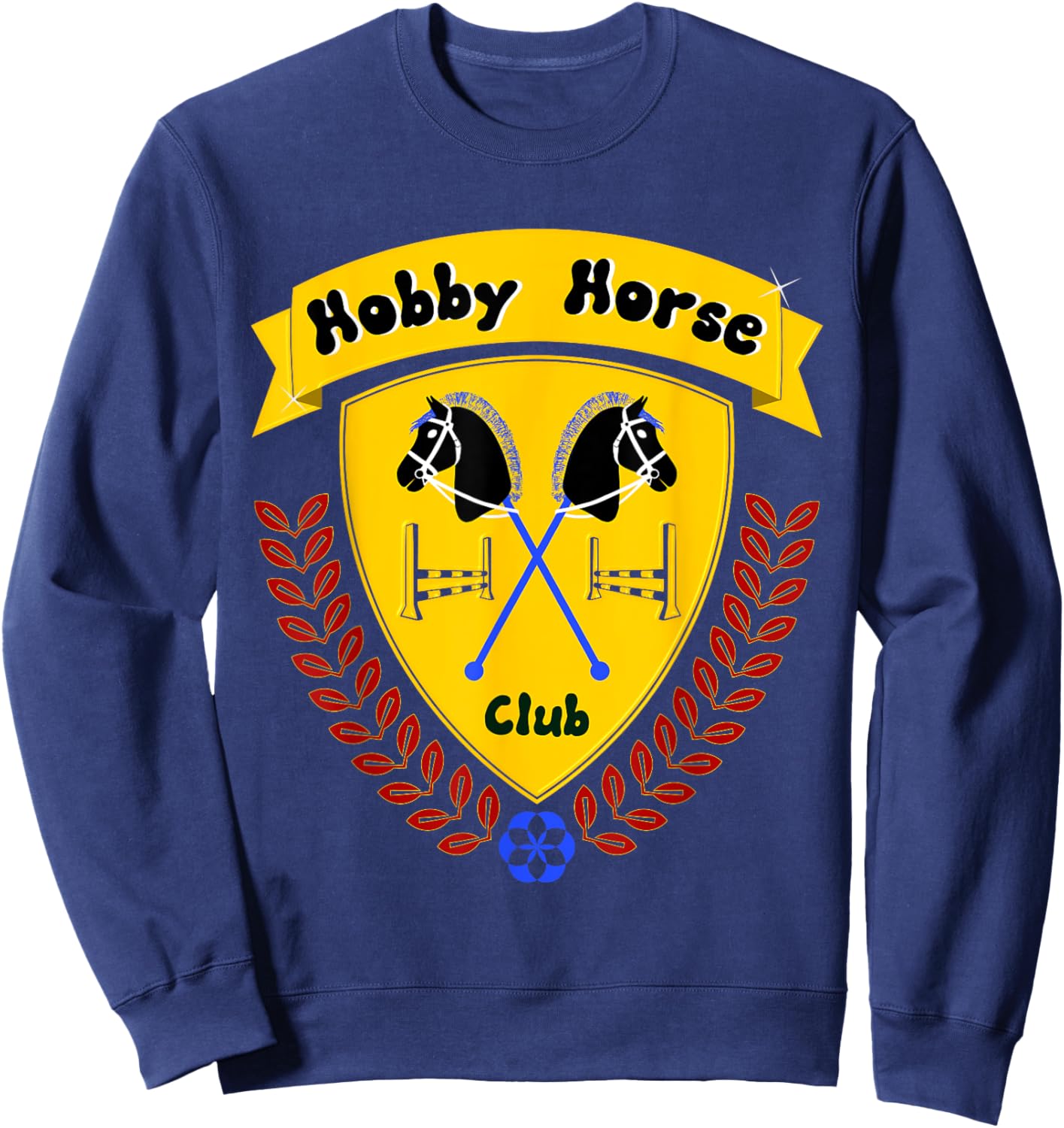 Hobby Horse Hobby Horsing with Horse and Jumping Obstacle Sweatshirt - Sweatshirt | Navy