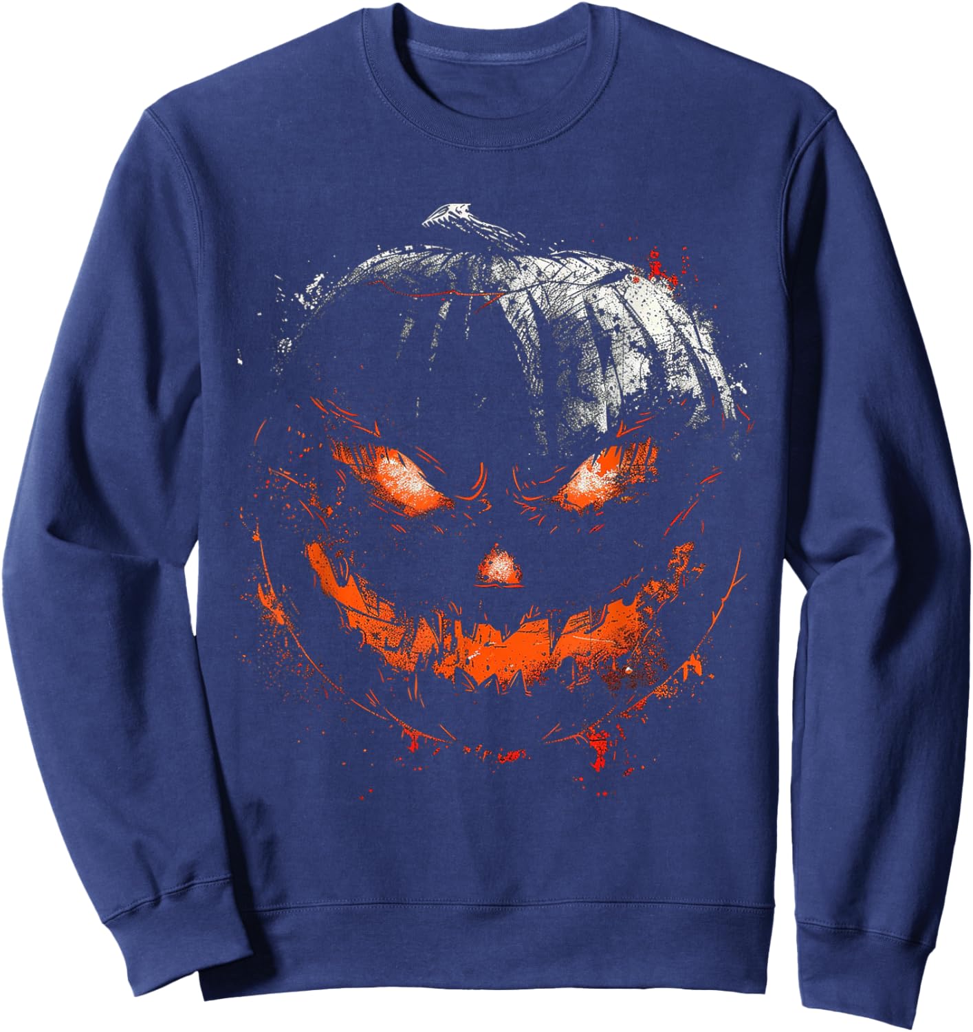 Pumpkin Costume Halloween Spooky Art Pumpkin Sweatshirt - Sweatshirt | Navy