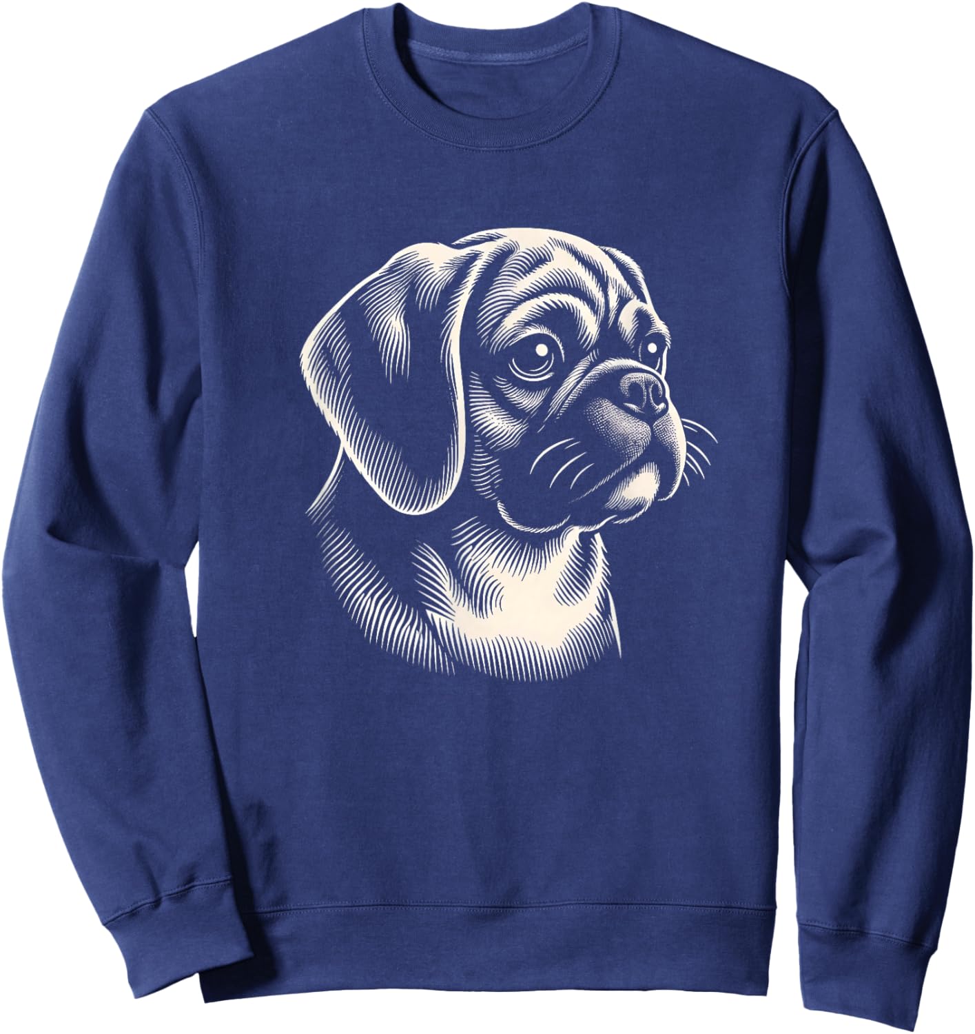 Puggle Dog Face Art Design Sweatshirt - Sweatshirt | Navy