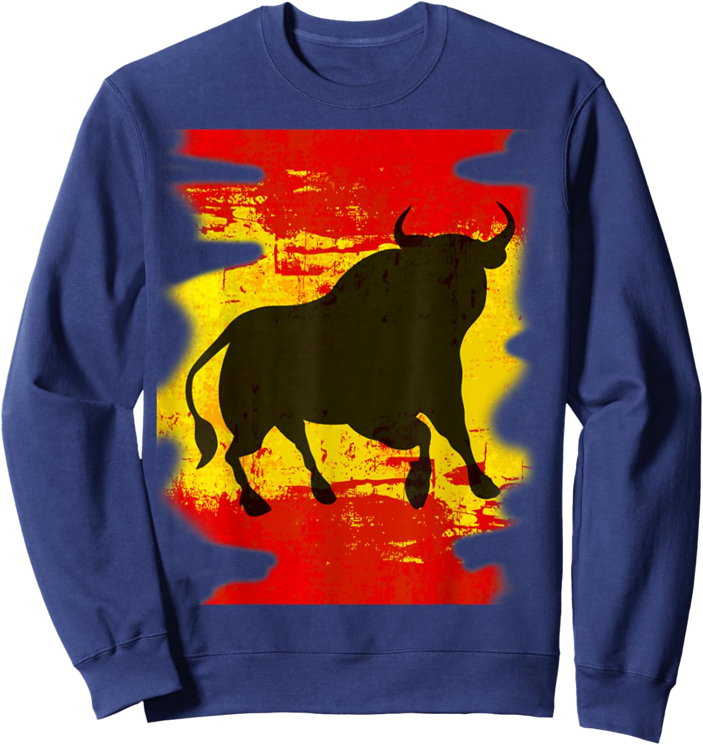 Bull El Matador Graphic Spain Flag, El Toro Festival Gift Sweatshirt - Sweatshirt | Navy