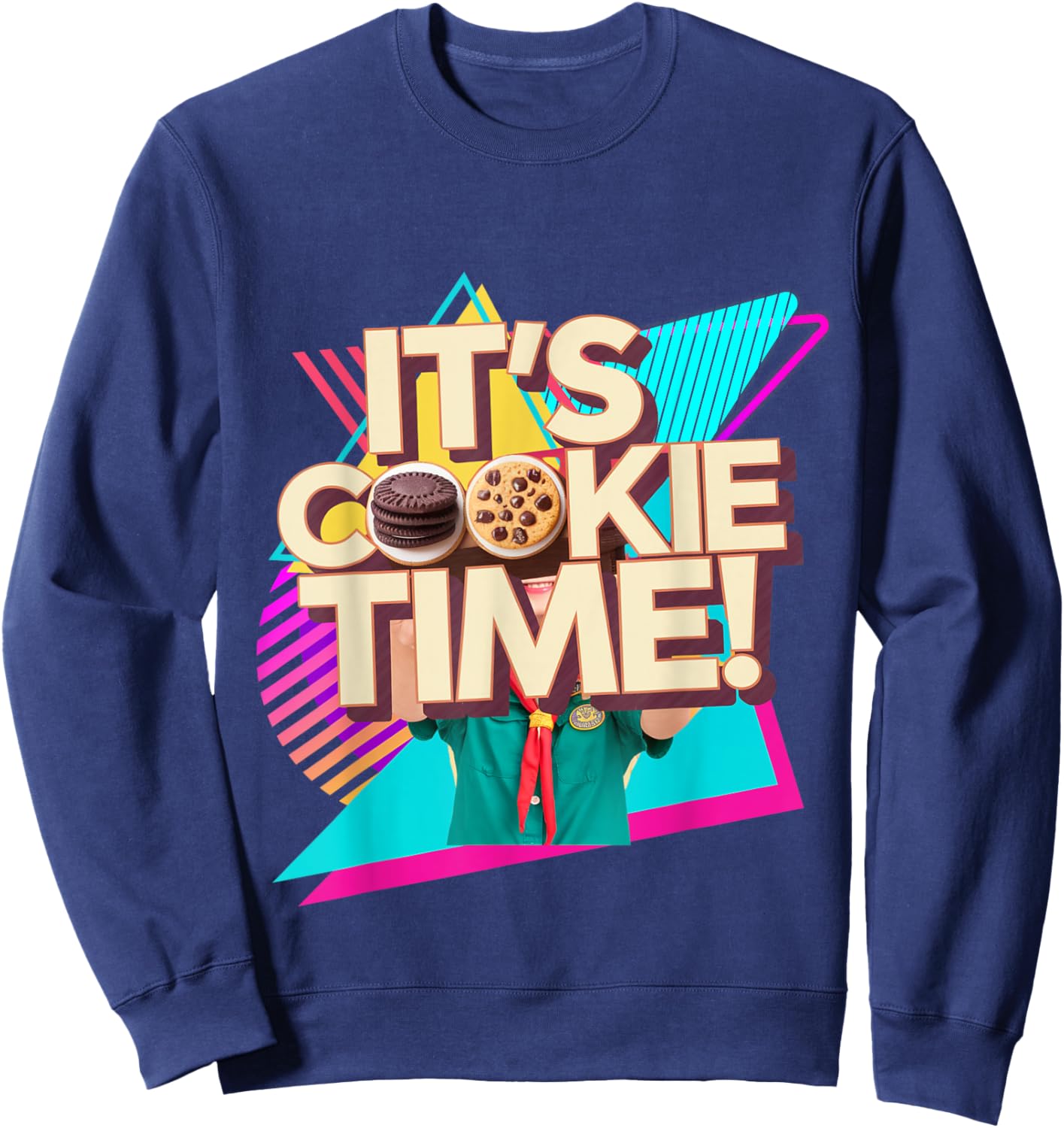 Retro 80s Cookie Time Troop Teen Film Beverly Hills Sweatshirt - Sweatshirt | Navy