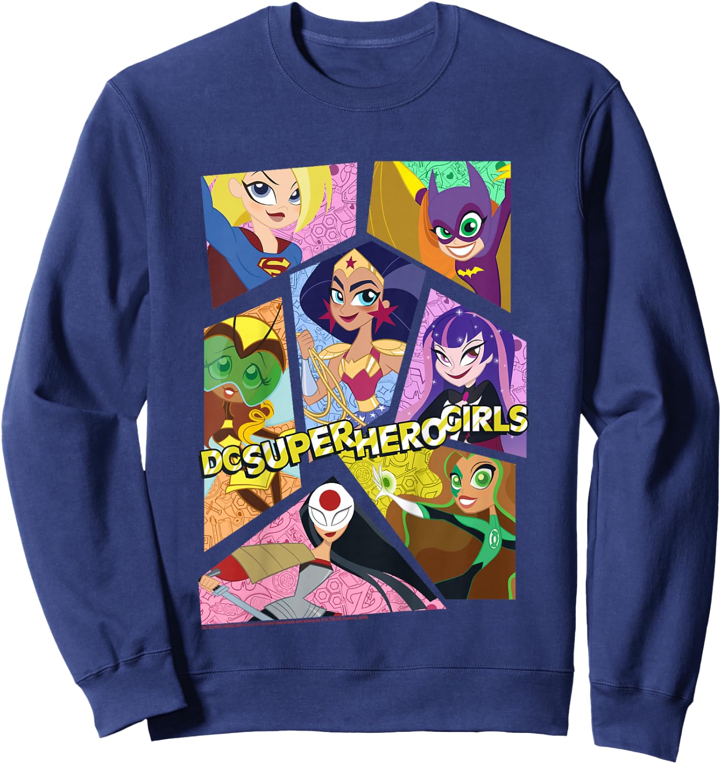 Kids DC Comics Super Hero Girls Group Collage Sweatshirt - Sweatshirt | Navy