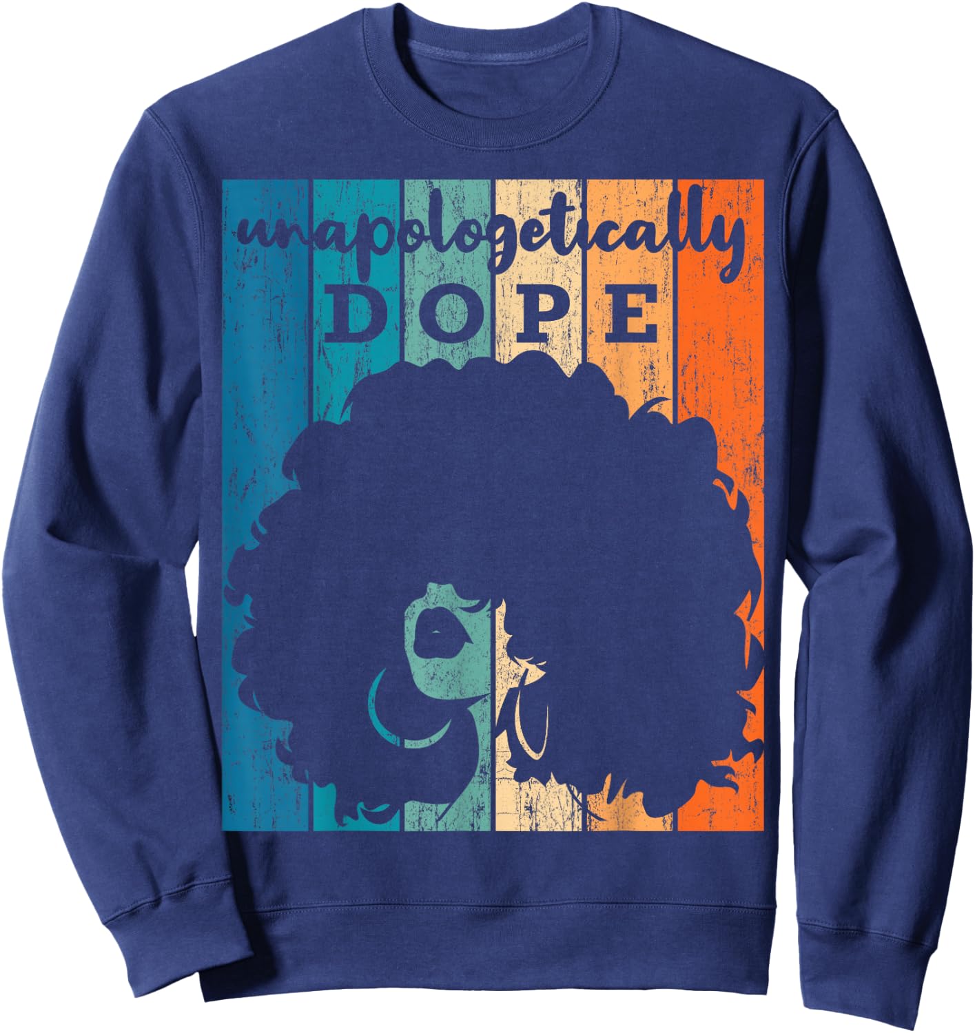Unapologetically Dope Black History Month African American Short Sleeve Sweatshirt - Sweatshirt | Navy