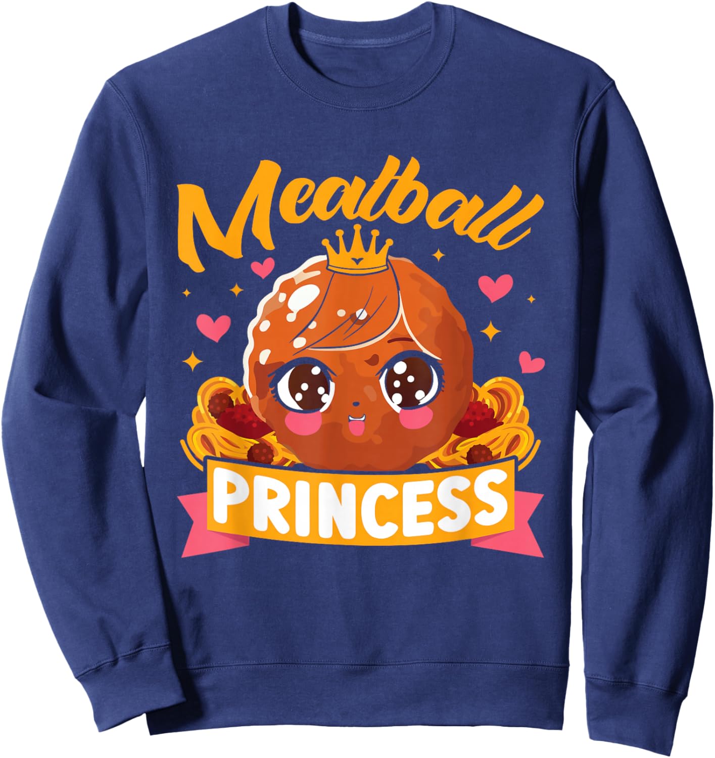 Kids Meatball Princess Funny Sweatshirt - Sweatshirt | Navy