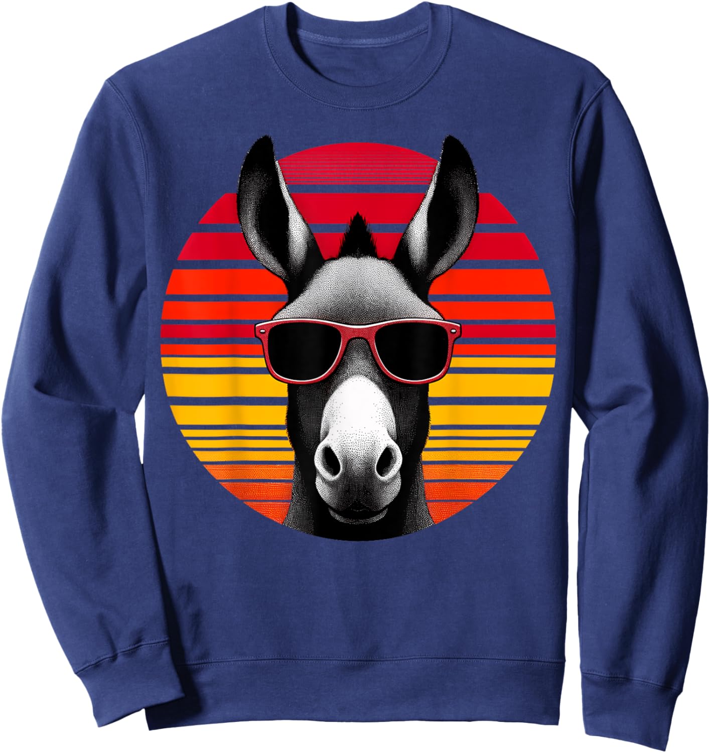 Mule Retro Vintage Sunset Animal Sunglasses 70s Sweatshirt - Sweatshirt | Navy