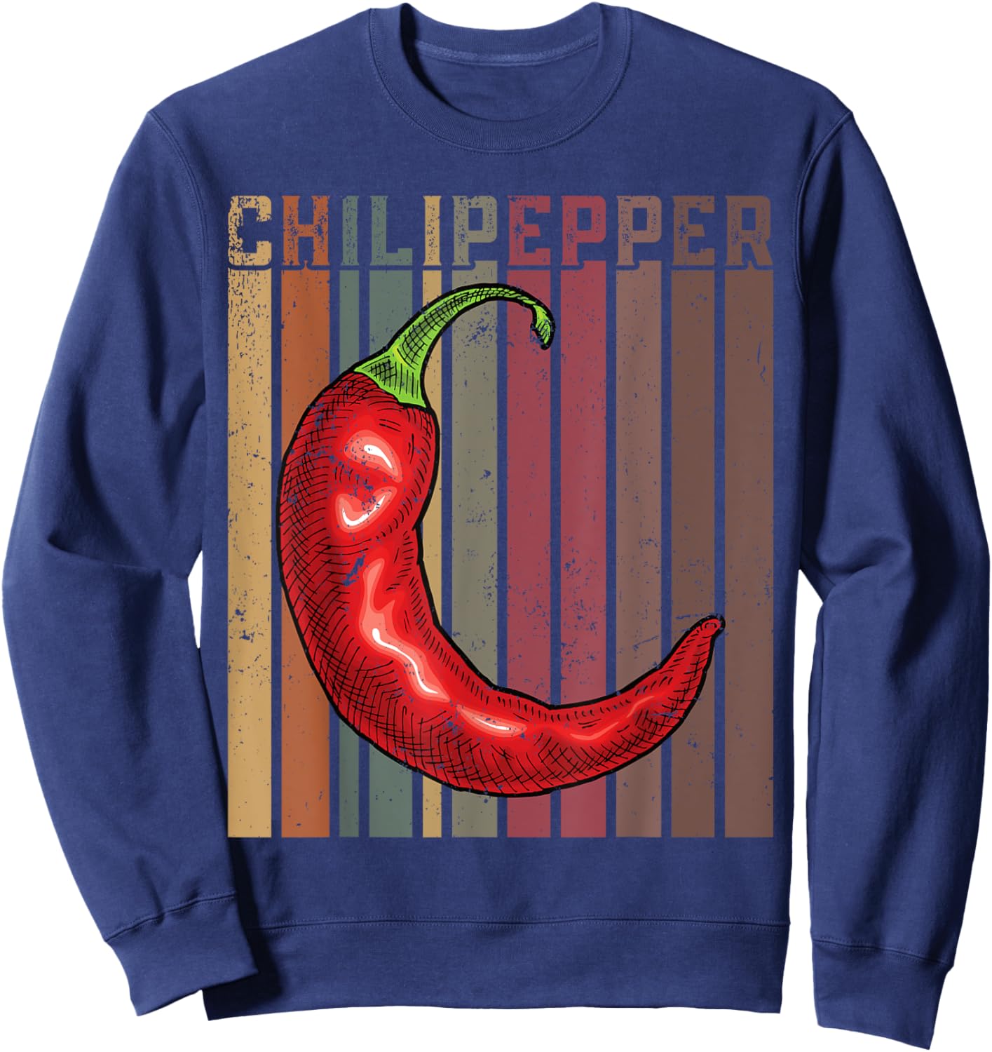 Chili Peppers Red Hot Spicy Pepper Eat Mexican Chili Lovers Sweatshirt - Sweatshirt | Navy