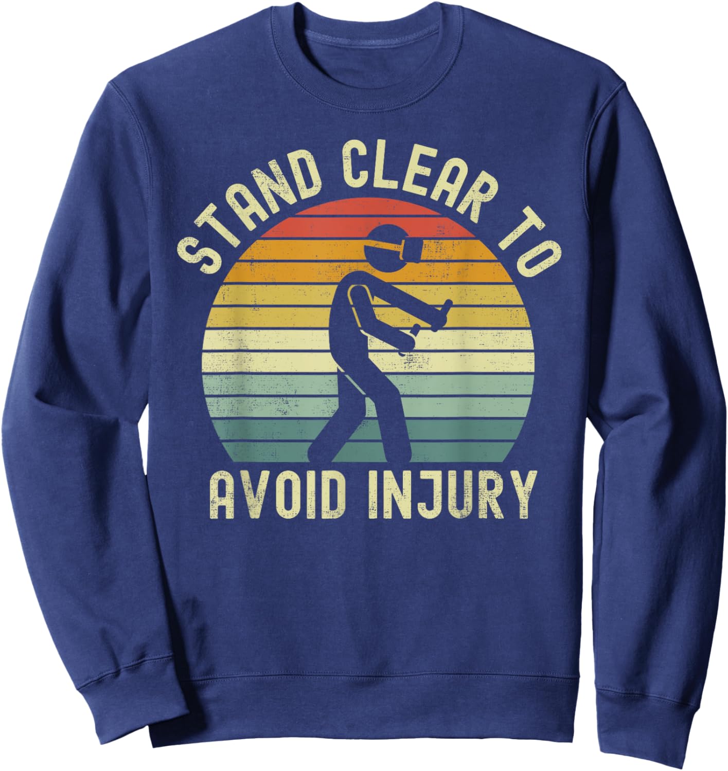 Funny Virtual Reality VR Stay Clear To Avoid Injury Sweatshirt - Sweatshirt | Navy