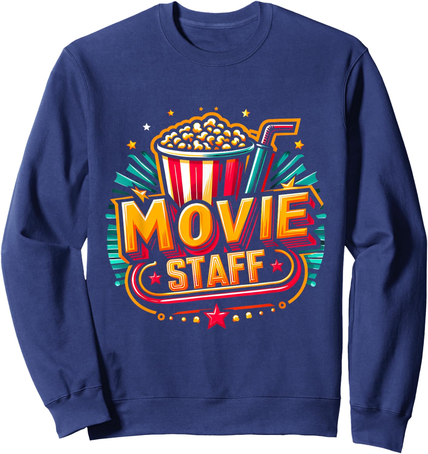 Movie Staff Party Night Behind The Scene Awesomeness Popcorn Sweatshirt - Sweatshirt | Navy