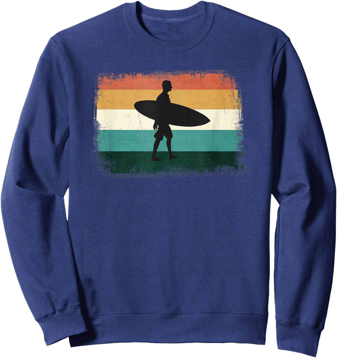 Retro Sunset Surfer - Vintage Surfing/Beach/Sun & Surf Sweatshirt - Sweatshirt | Navy