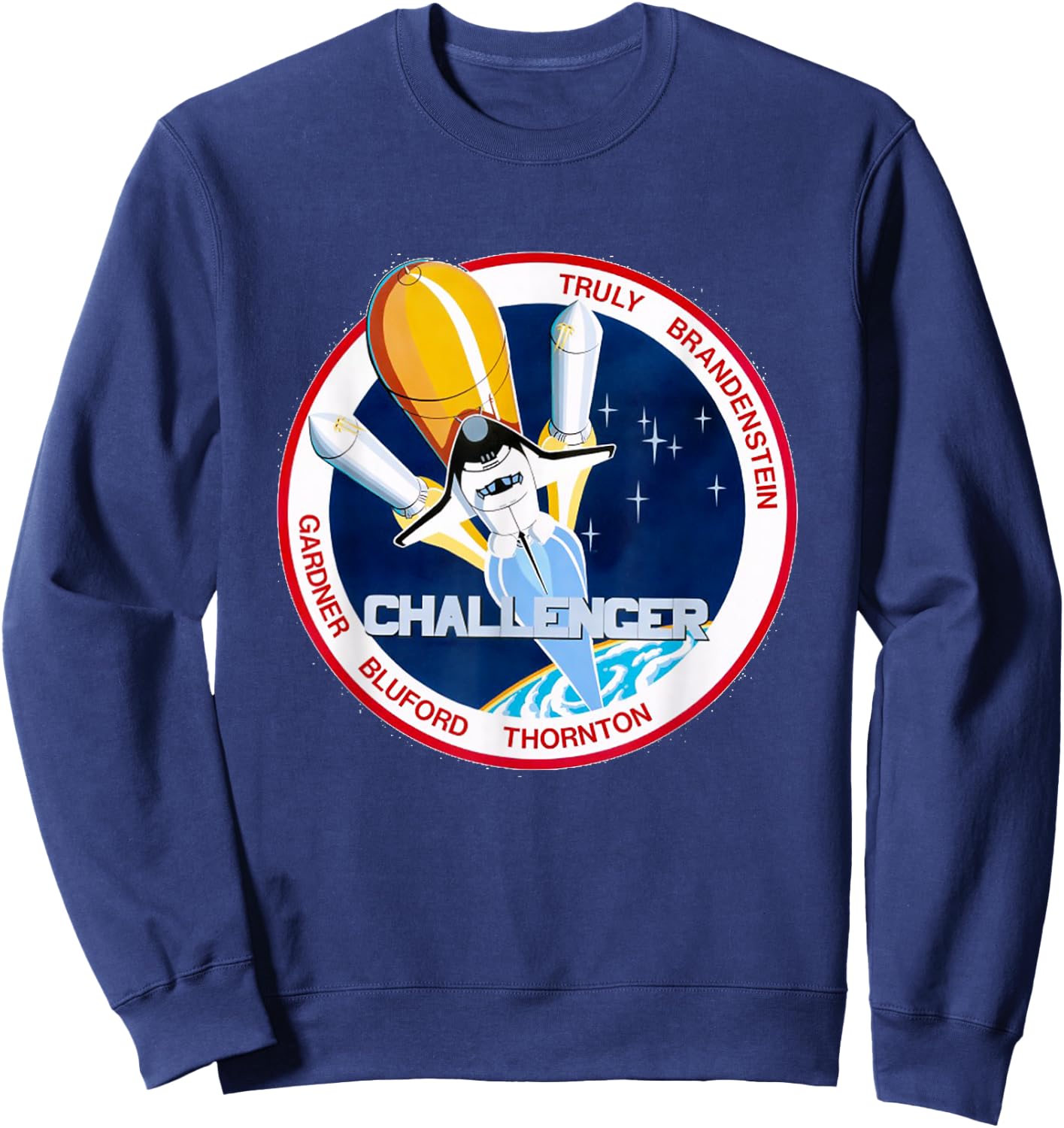 NASA space t shirt RETRO Challenger Shuttle mission Sweatshirt - Sweatshirt | Navy
