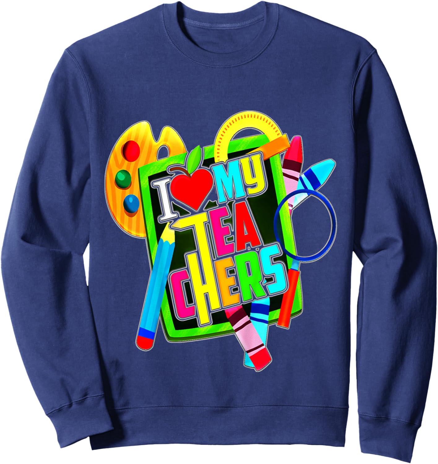 Kids Teens Graduation I Heart My Teachers I Love My Teachers Sweatshirt - Sweatshirt | Navy