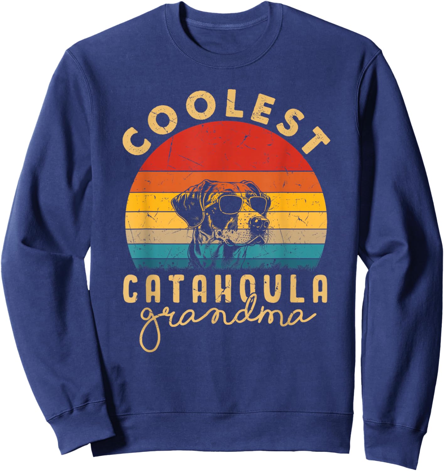 Catahoula Leopard Coolest Grandma Gifts Dog Mom Sweatshirt - Sweatshirt | Navy