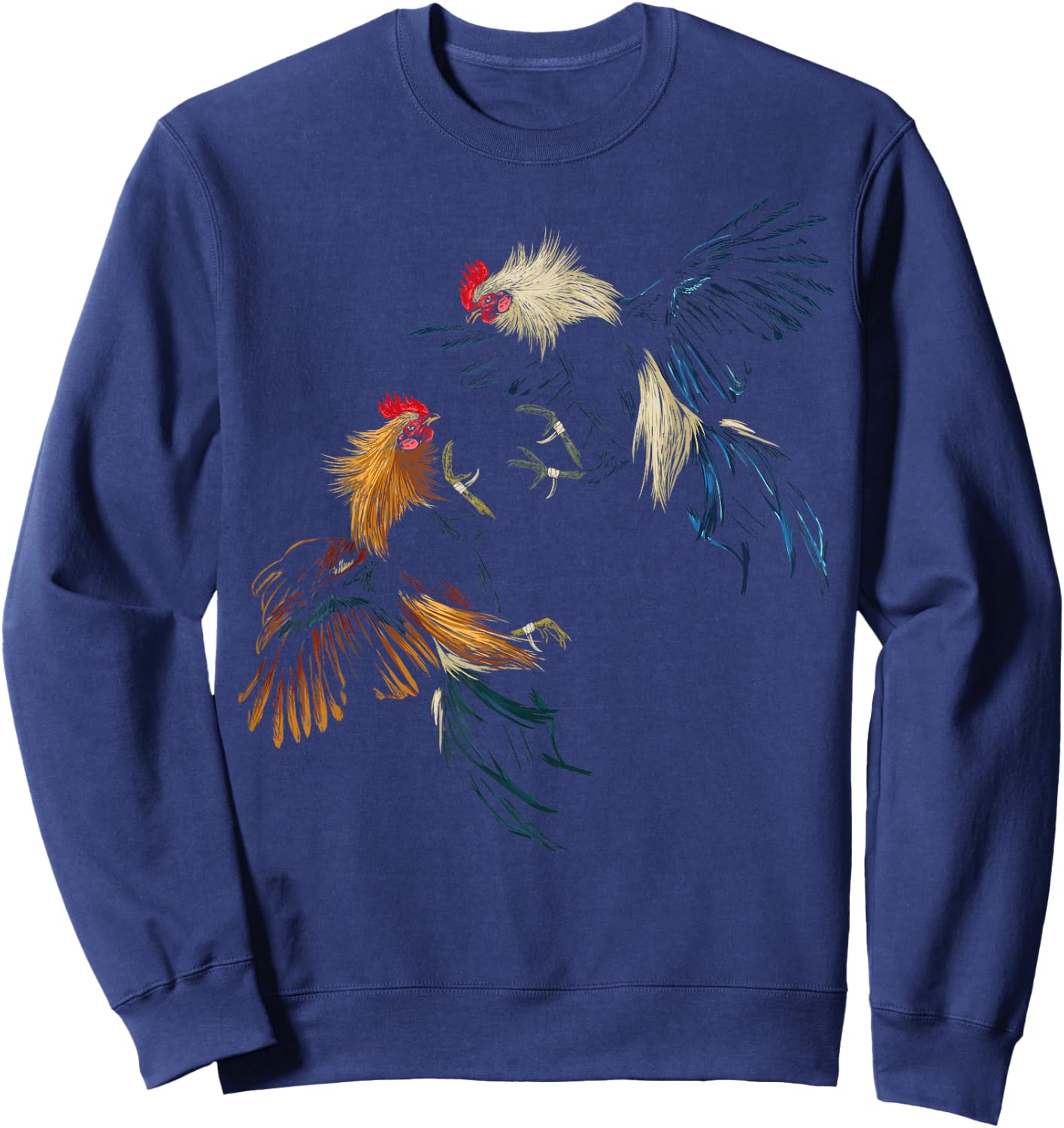 Peleas De Gallos Cockfighter Game Fowl Cockfighting Rooster Small Sweatshirt - Sweatshirt | Navy