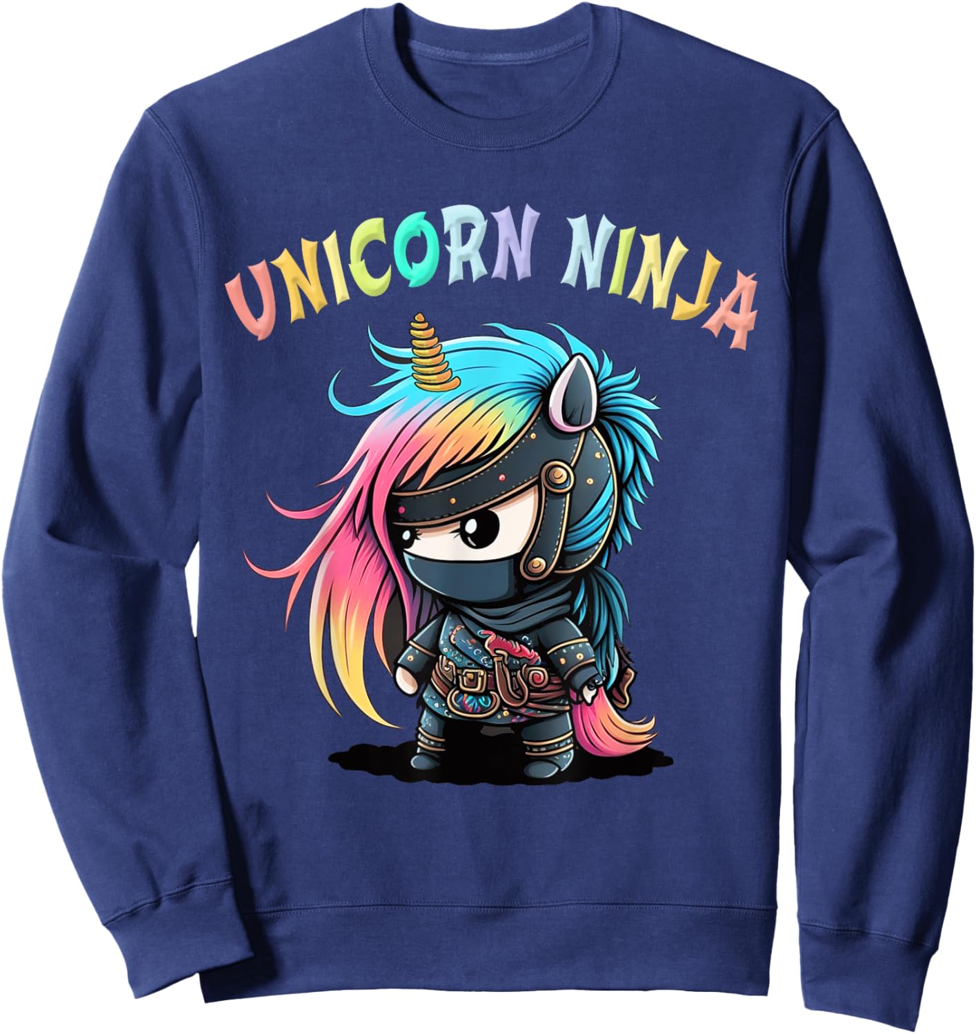 UNICORN NINJA Girls In Training Kids Kinder Teachers Squad Sweatshirt - Sweatshirt | Navy