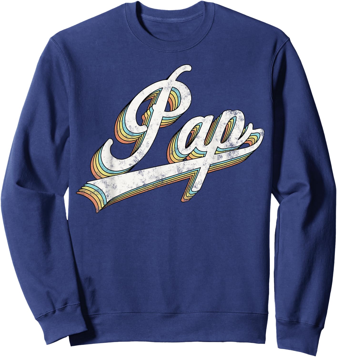 Pap Vintage Retro Style Father’s day Gift Papa Grandpa Sweatshirt - Sweatshirt | Navy