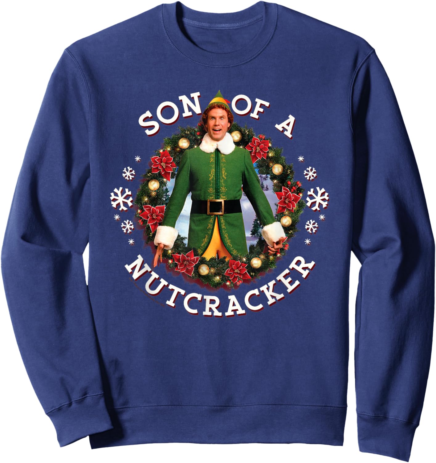 Elf - Son of A Nutcracker Wreath Sweatshirt - Sweatshirt | Navy