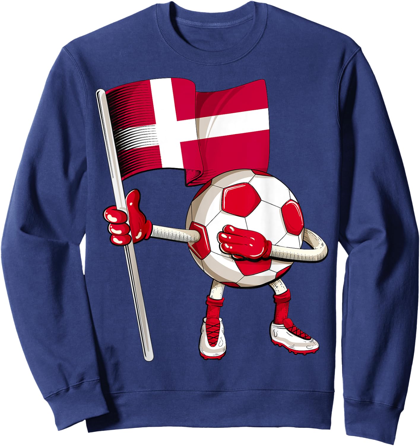 Denmark Soccer Jersey Danish Flag Football Dab Funny Sweatshirt - Sweatshirt | Navy