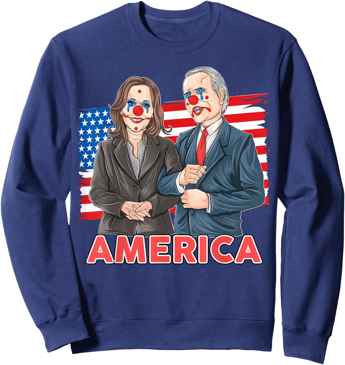 Funny Joe Biden Is A Democratic Clown Sweatshirt - Sweatshirt | Navy