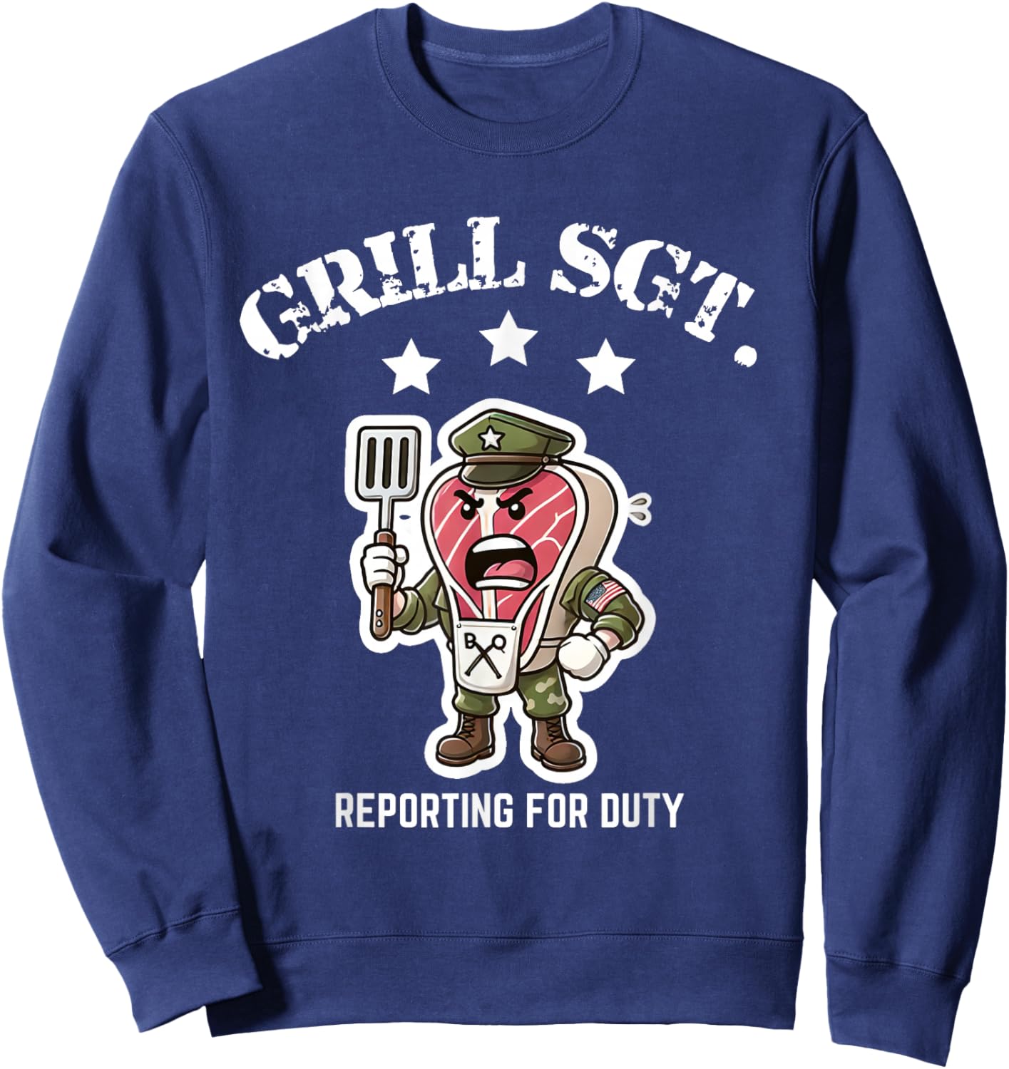 Grill Sgt. Funny BBQ Cookout Sweatshirt - Sweatshirt | Navy