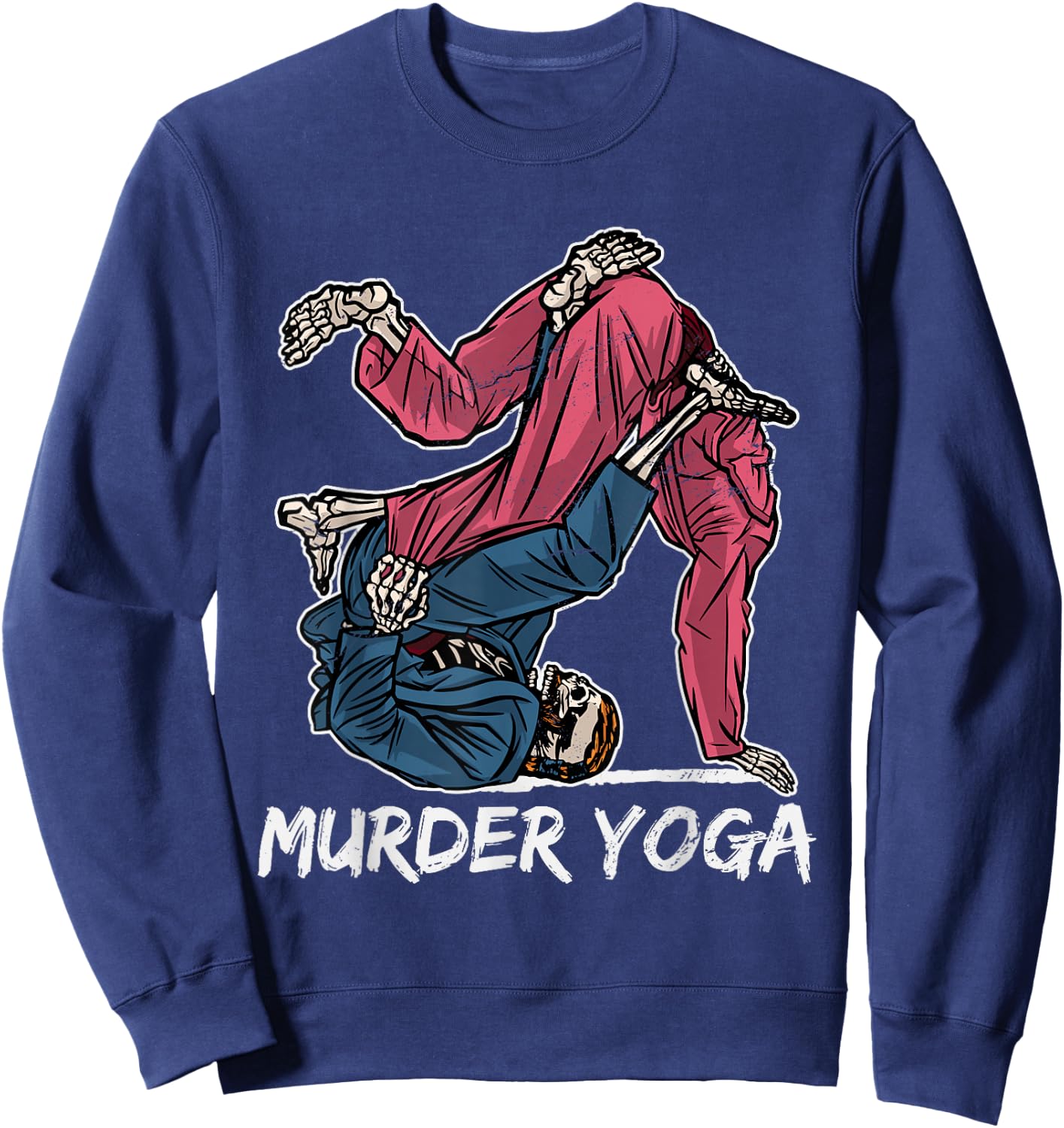 Retro Brazilian Jui Jitsu Clothing Murder Yoga BJJ Grappling Vintage Jujutsu Martial Arts Sweatshirt - Sweatshirt | Navy