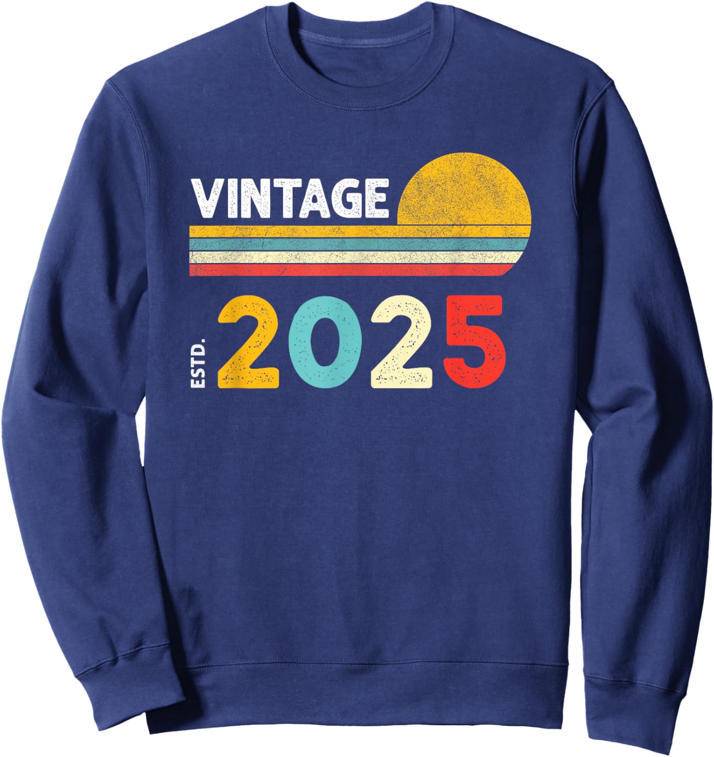 Vintage 2025 , Small, Black Sweatshirt - Sweatshirt | Navy