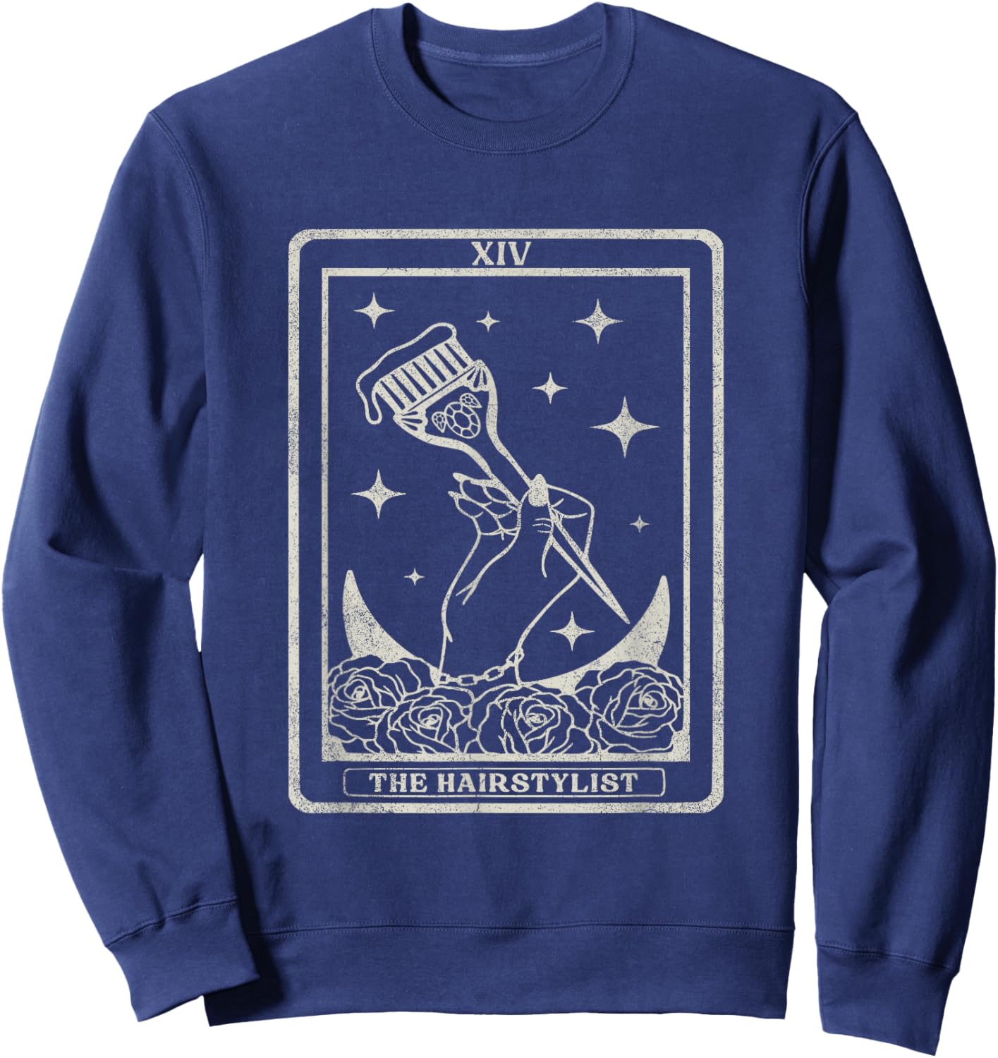 Vintage The Hairstylist Tarot Card Hair Stylist Sweatshirt - Sweatshirt | Navy