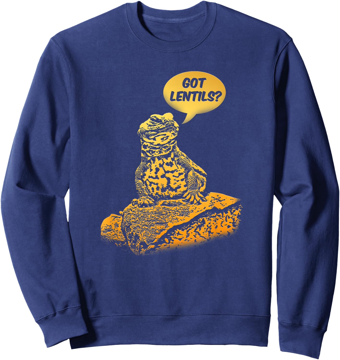 Thorn Tailed Reptile & Uromastyx Lizard Gift Got Lentils Funny Uromastyx Dabb Lizard Cute Agama -Adults Black Small Sweatshirt - Sweatshirt | Navy