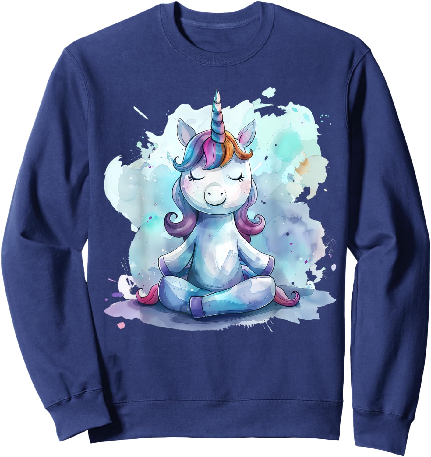 Unicorn Meditation Hindu Zen Buddha Spirituality Buddhist Sweatshirt - Sweatshirt | Navy