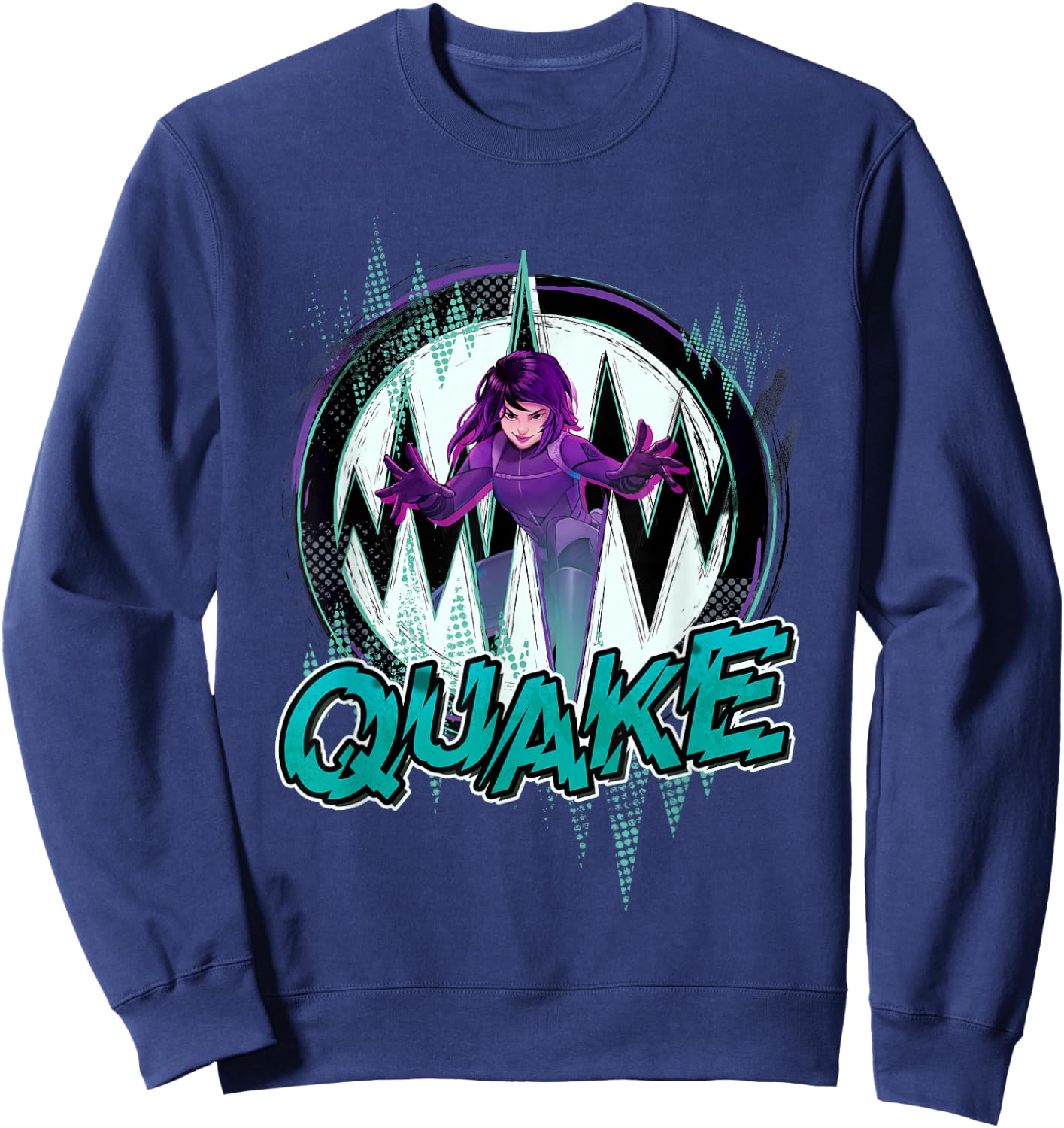 Marvel Rising Secret Warriors Quake Action Pose Logo Sweatshirt - Sweatshirt | Navy