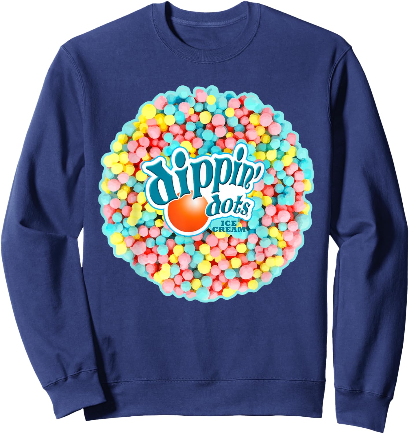 Dippin Dots - Rainbow Color Ice Cream Sweatshirt - Sweatshirt | Navy