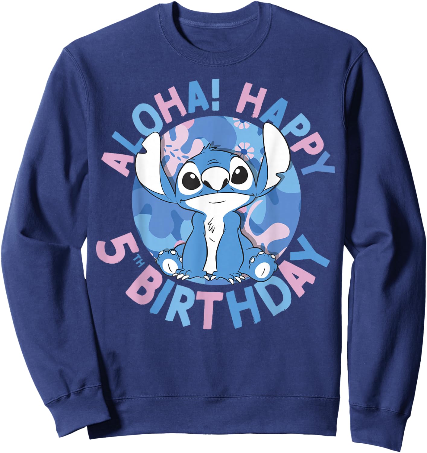 Disney Lilo & Stitch Aloha Happy 5th Birthday Sweatshirt - Sweatshirt | Navy