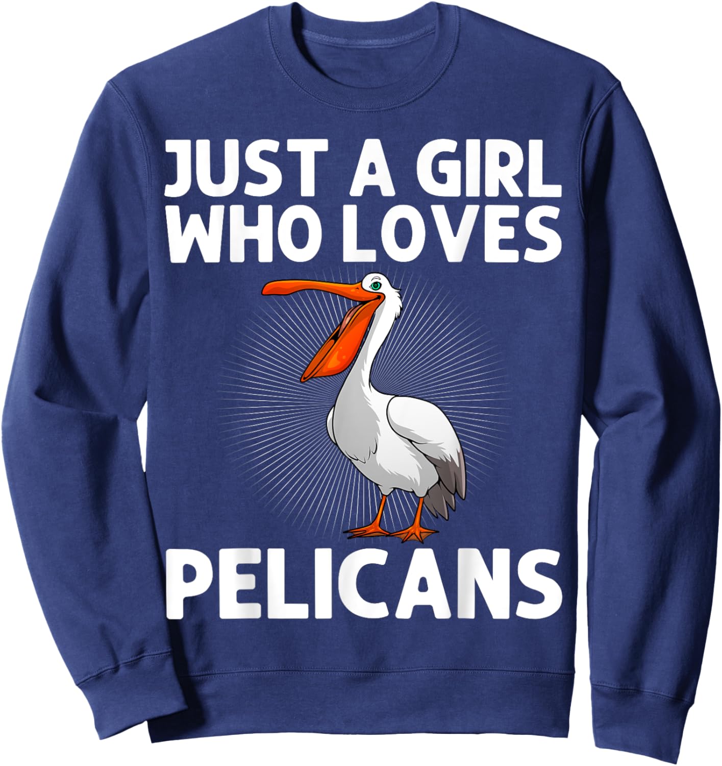 Funny Pelican Art Girls Pelican Bird Pelican Lover Sweatshirt - Sweatshirt | Navy