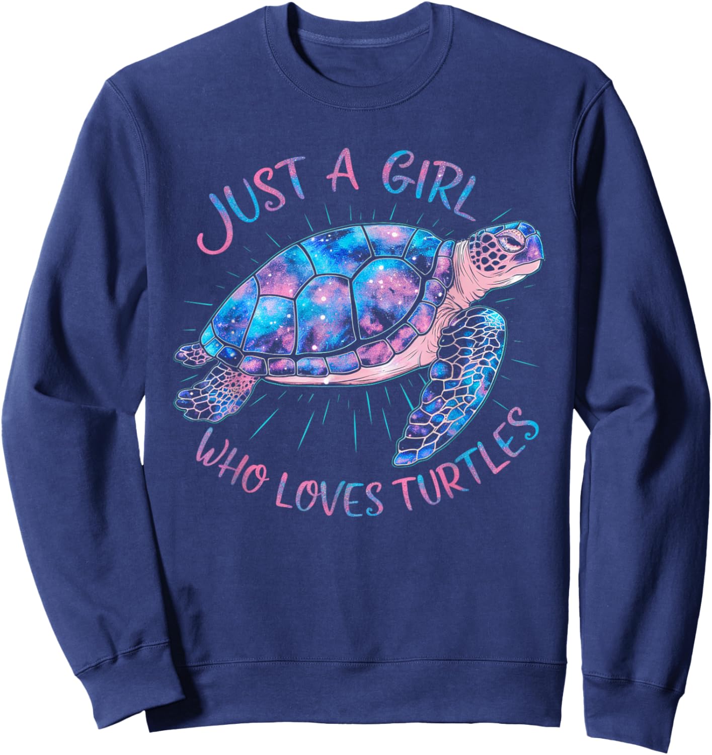 Just A Girl Who Loves Turtles Cute Turtle Lover Conservation Sweatshirt - Sweatshirt | Navy