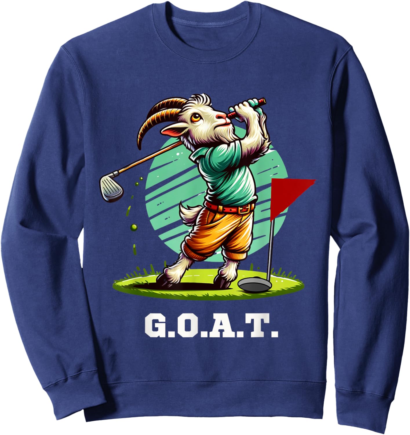 G.O.A.T. Goat Golfer Golfing Golf Funny Sweatshirt - Sweatshirt | Navy