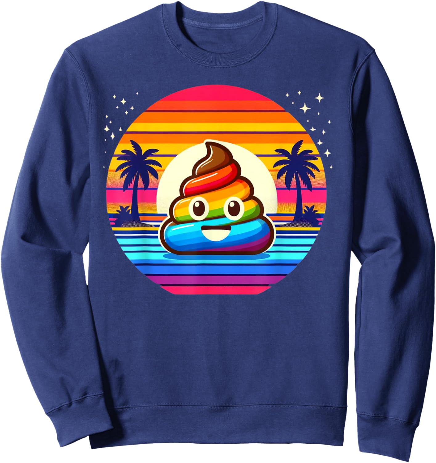 Rainbow POOP EMOTICON Unicorn party favors Poo for Kids Sweatshirt - Sweatshirt | Navy