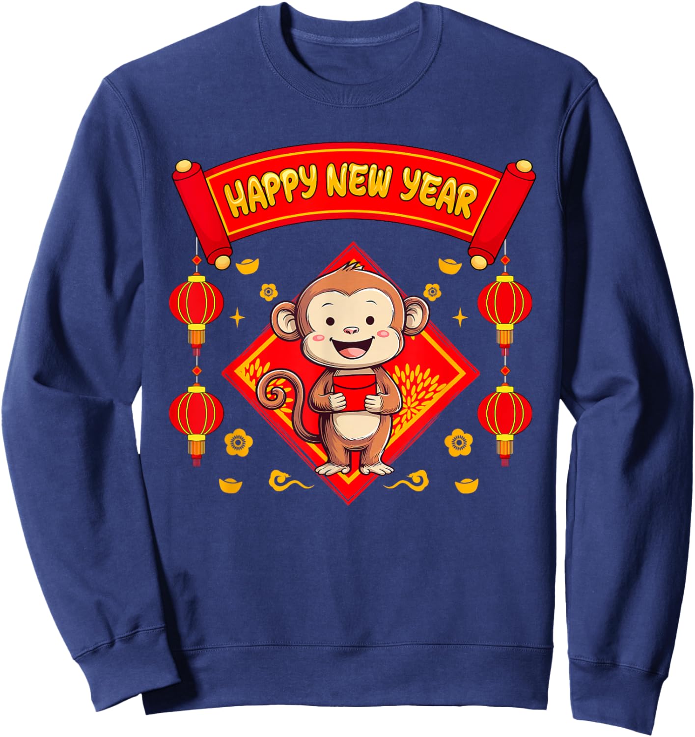 Monkey Zodiac Vietnamese New Year Matching Family Zodiac Sweatshirt - Sweatshirt | Navy
