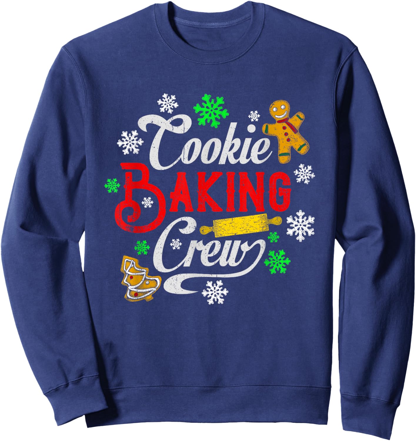 Cookie Baking Crew Christmas Baker Gingerbread Cookies Sweatshirt - Sweatshirt | Navy