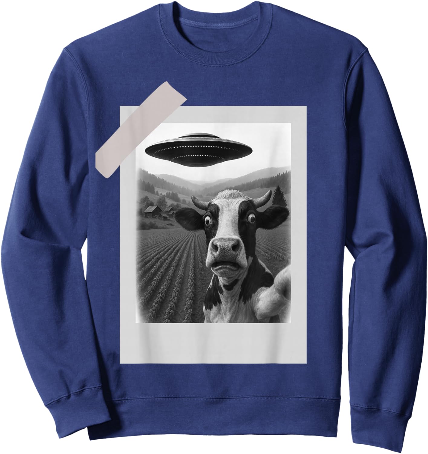 Lustiges UFO Kuh Selfie | Alien Abduction Farm Sweatshirt - Sweatshirt | Navy