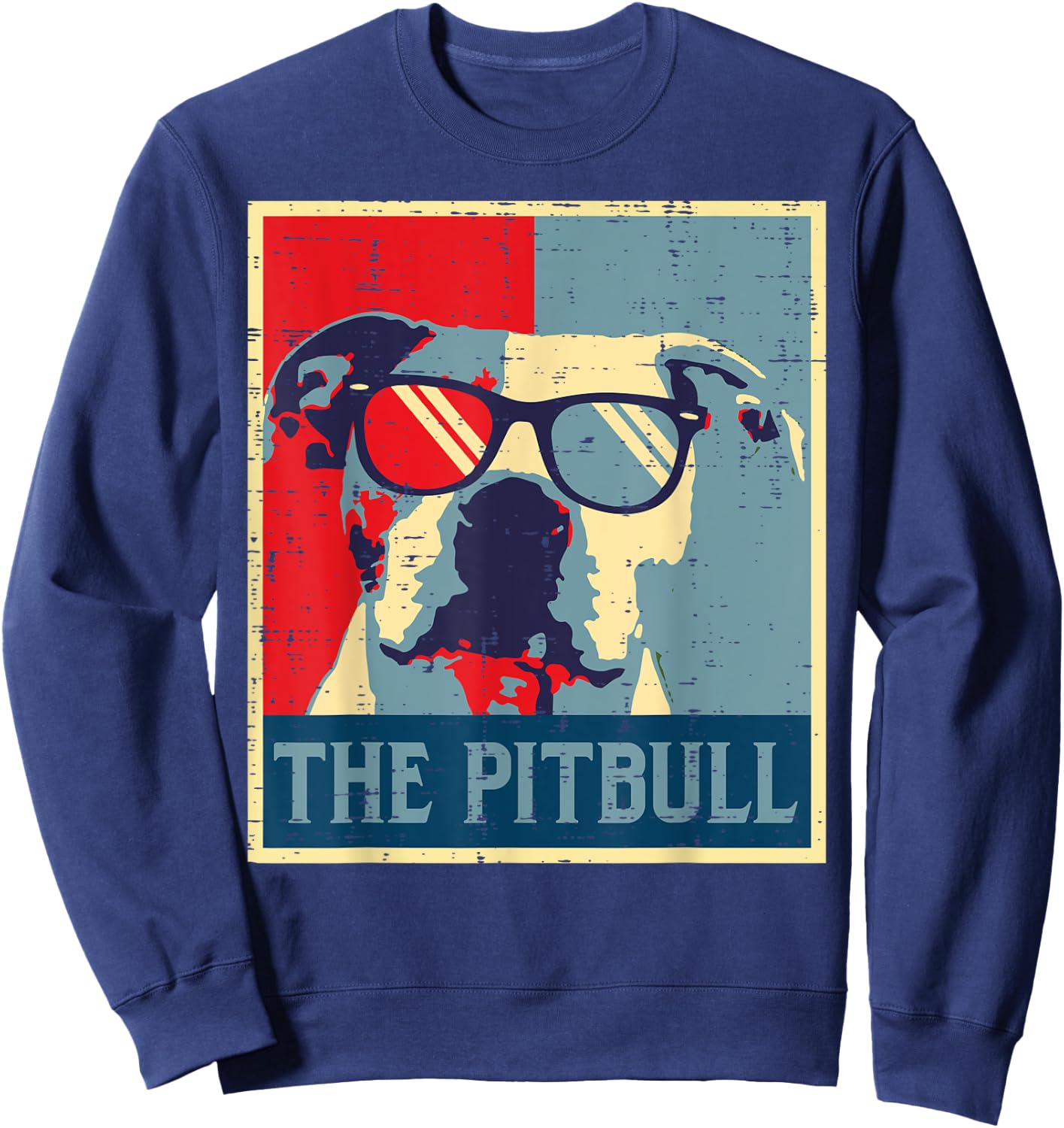 The Pitbull Retro Poster Vintage Pittie Dog Lover Owner Gift Women Kids Sweatshirt - Sweatshirt | Navy