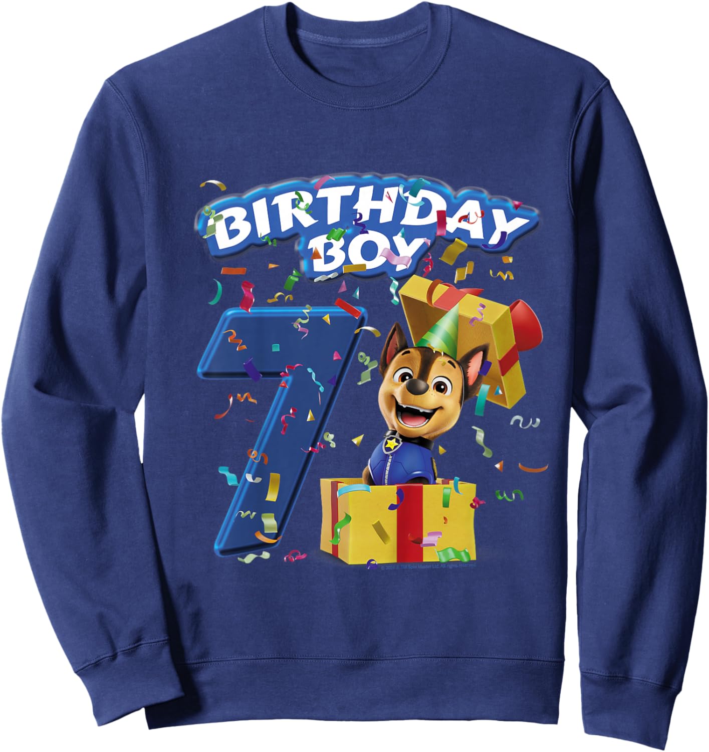 Official Paw Patrol Chase Birthday Boy Age 7 Sweatshirt - Sweatshirt | Navy