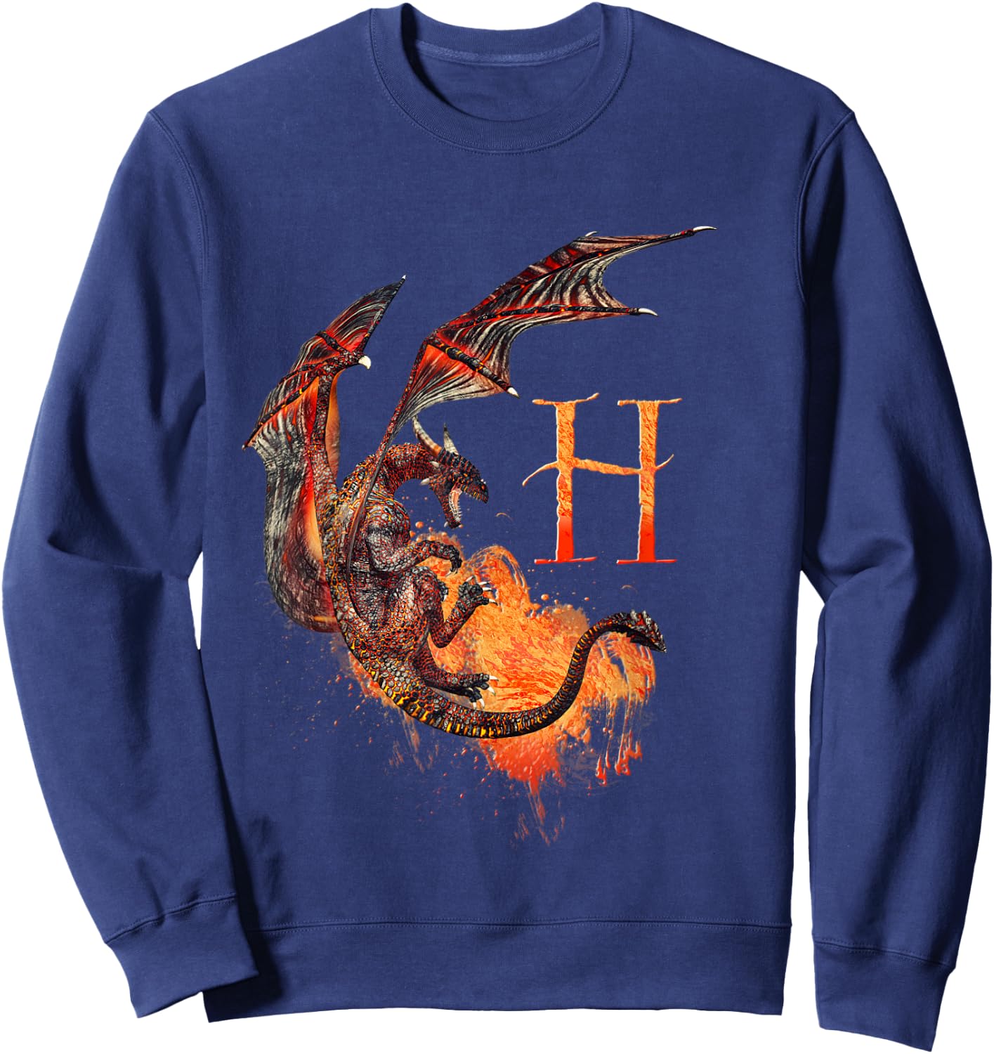 Letter H Dragon monogram Sweatshirt - Sweatshirt | Navy
