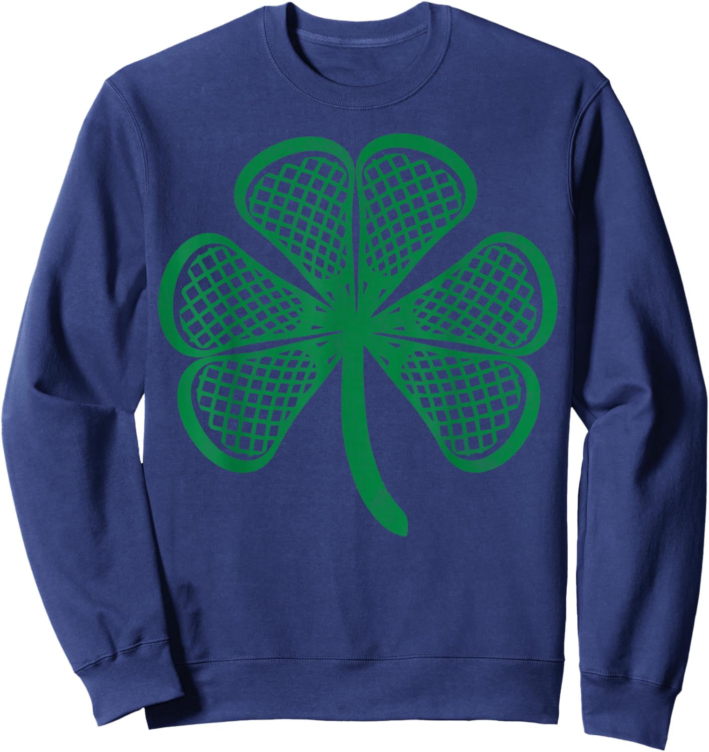 Lacrosse Sticks Shamrock Clover Irish Lucky Lax St Patrick Sweatshirt - Sweatshirt | Navy