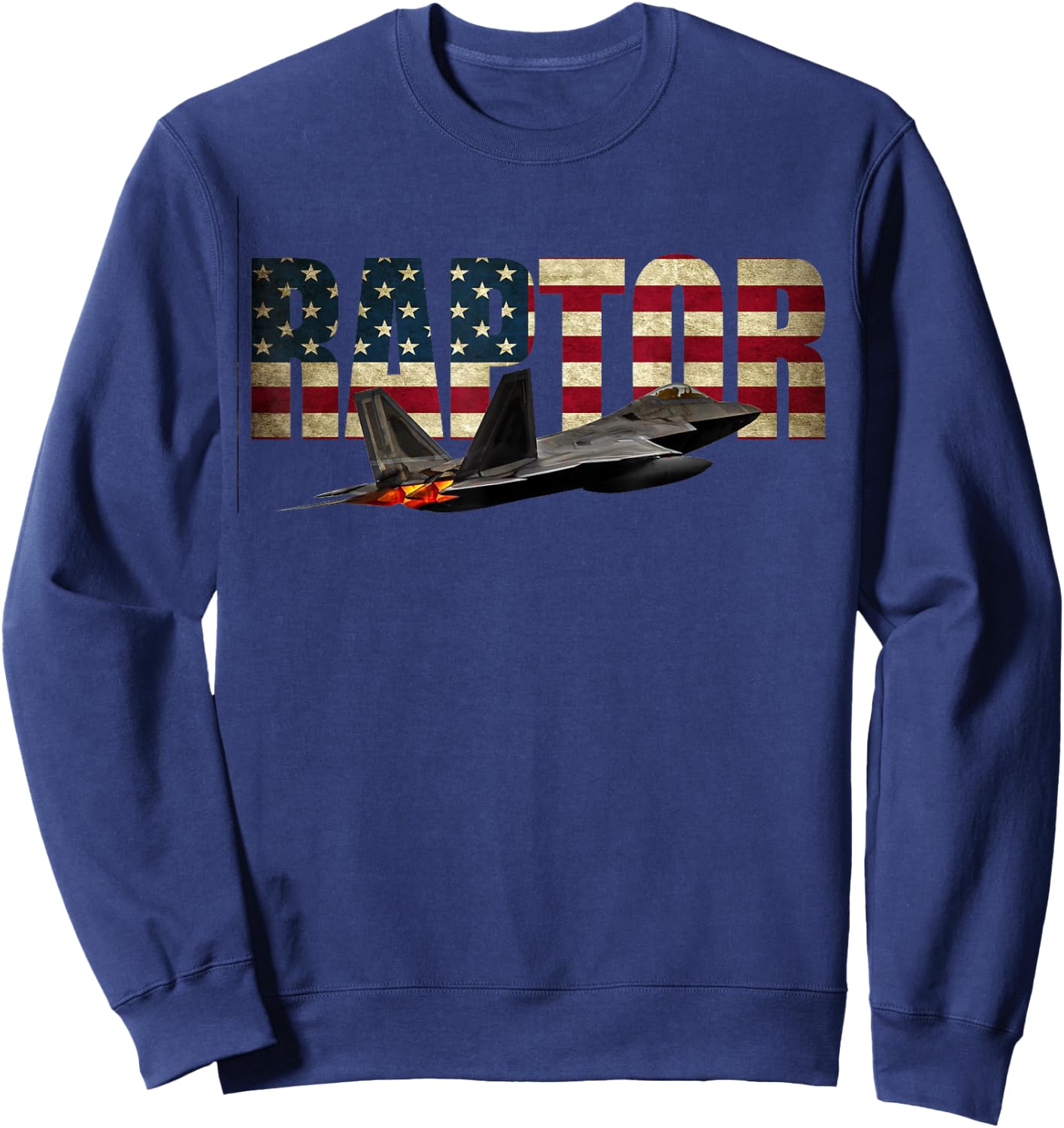F-22 F22 Raptor Jet Fighter Plane T Shirt Us Flag Pilot Sweatshirt - Sweatshirt | Navy