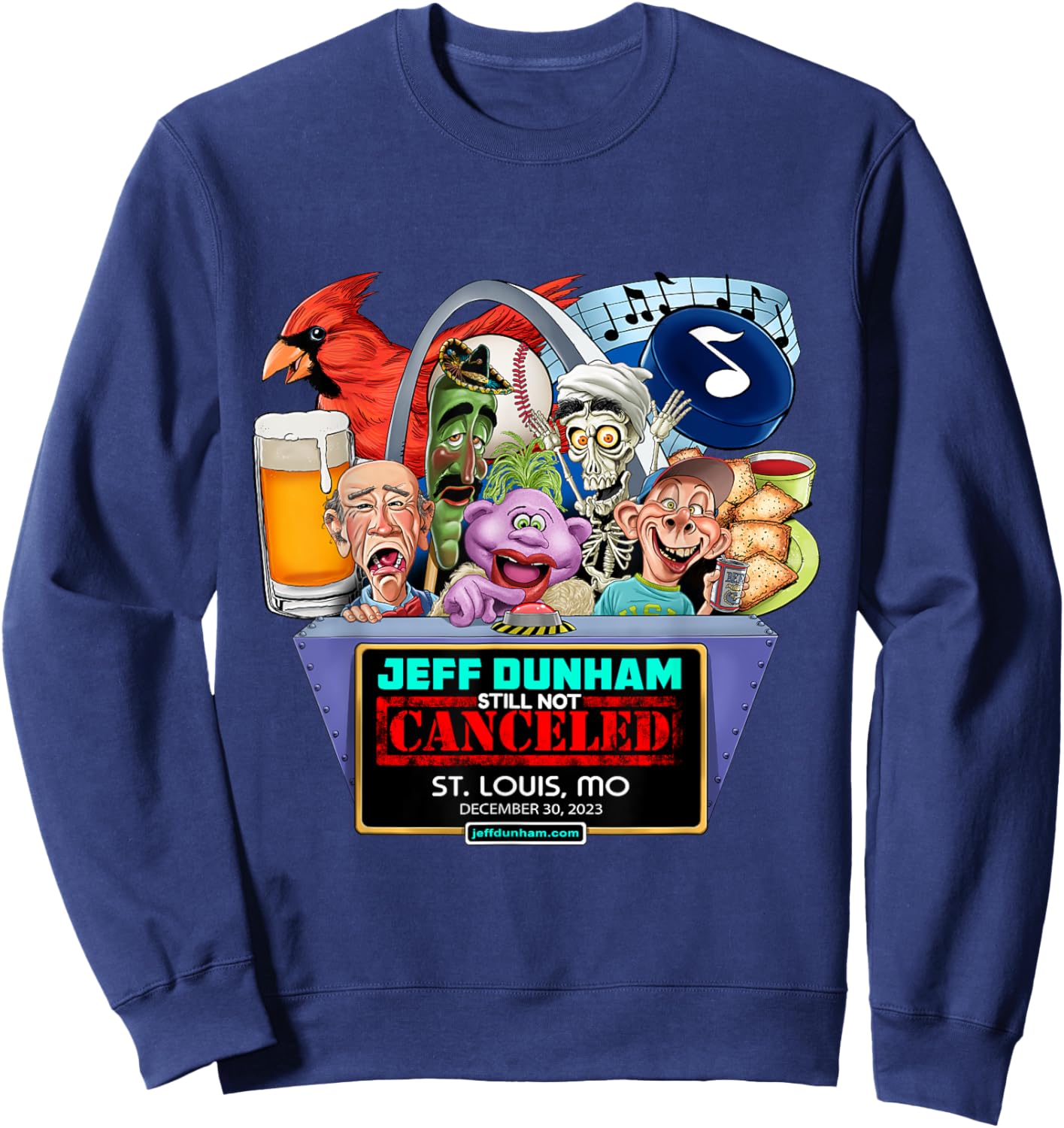 Jeff Dunham St. Louis, MO (2023) Sweatshirt - Sweatshirt | Navy