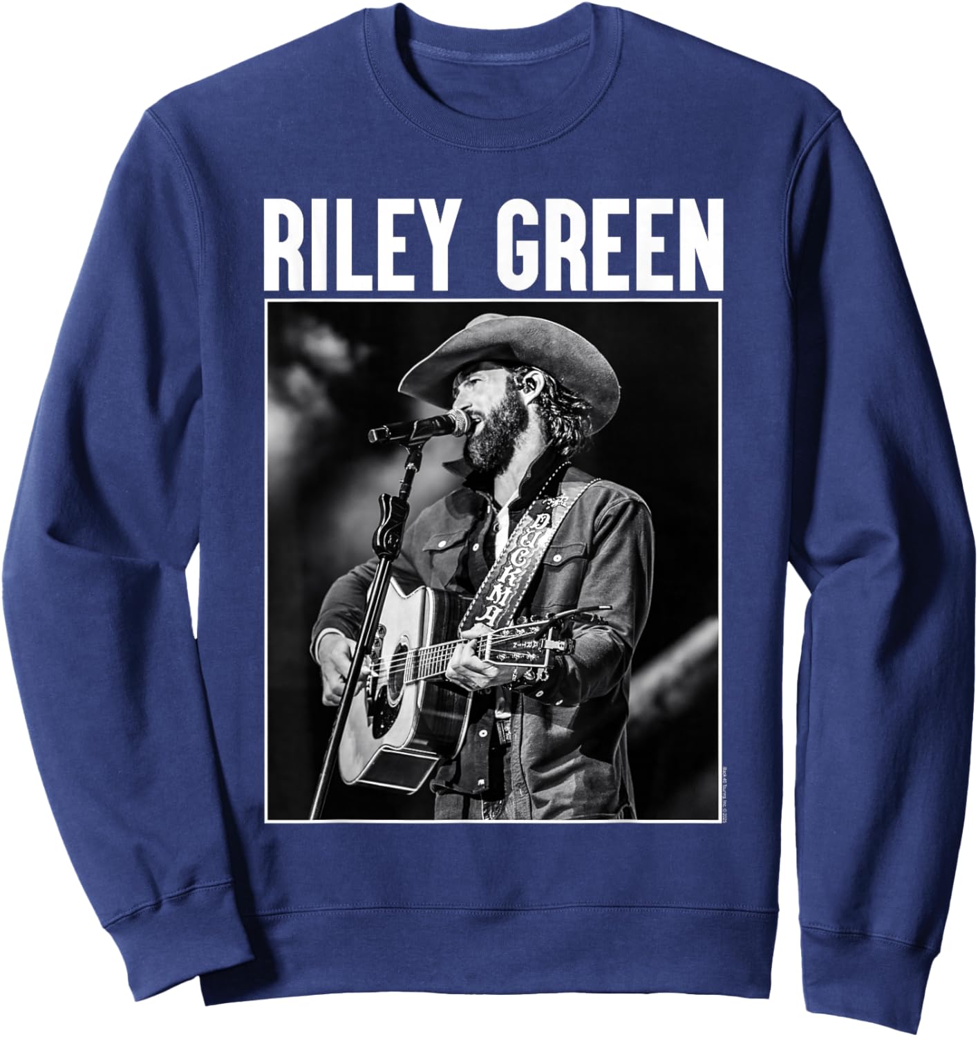 Riley Green Singing Greatest Hits Country Music Art Sweatshirt - Sweatshirt | Navy